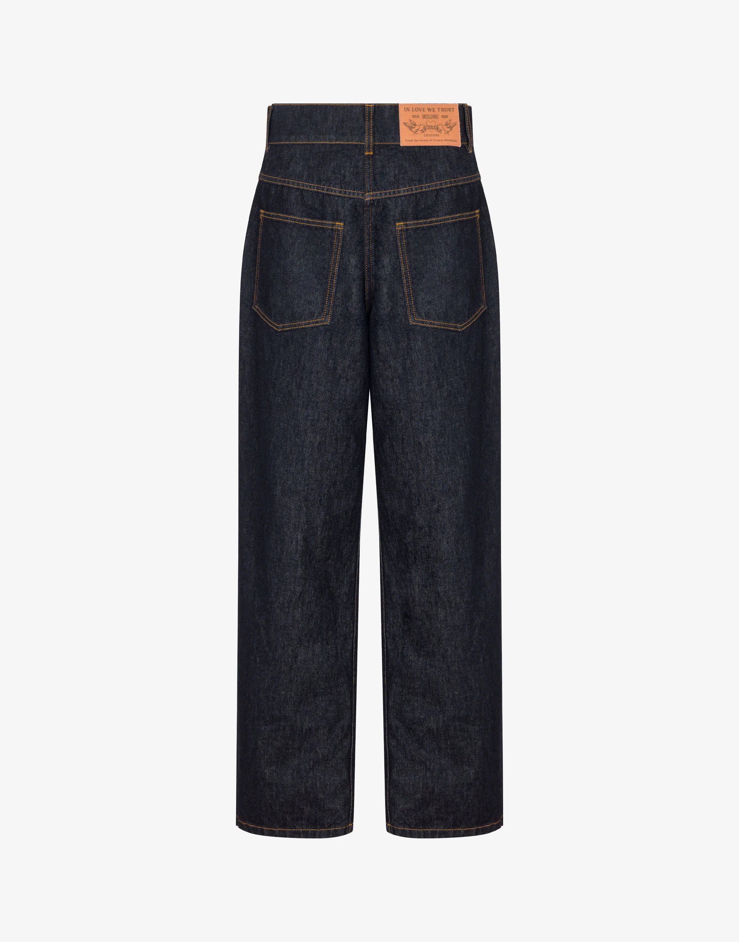 Pantalone in denim blu di cotone