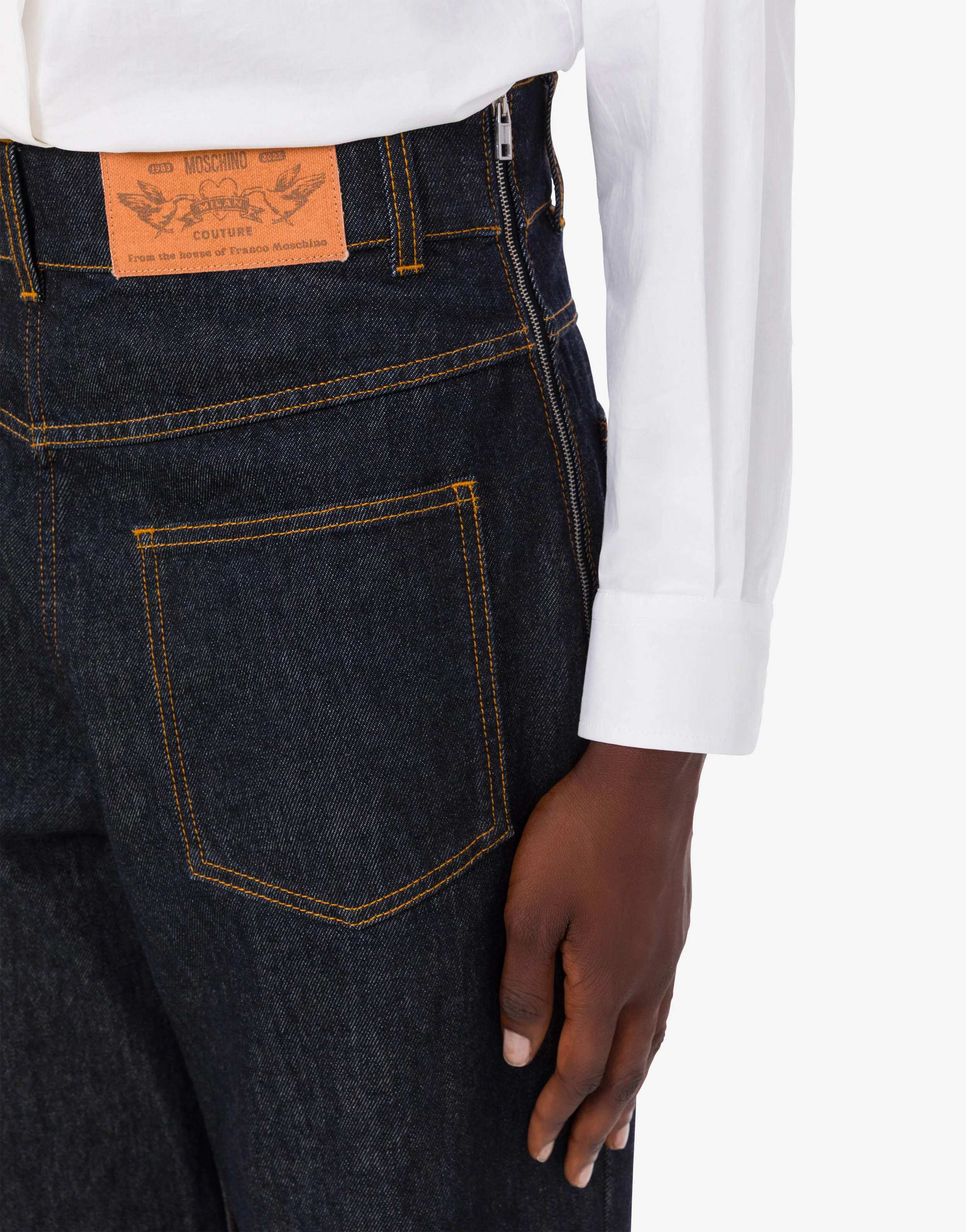 Pantalone in denim blu di cotone - Image 4