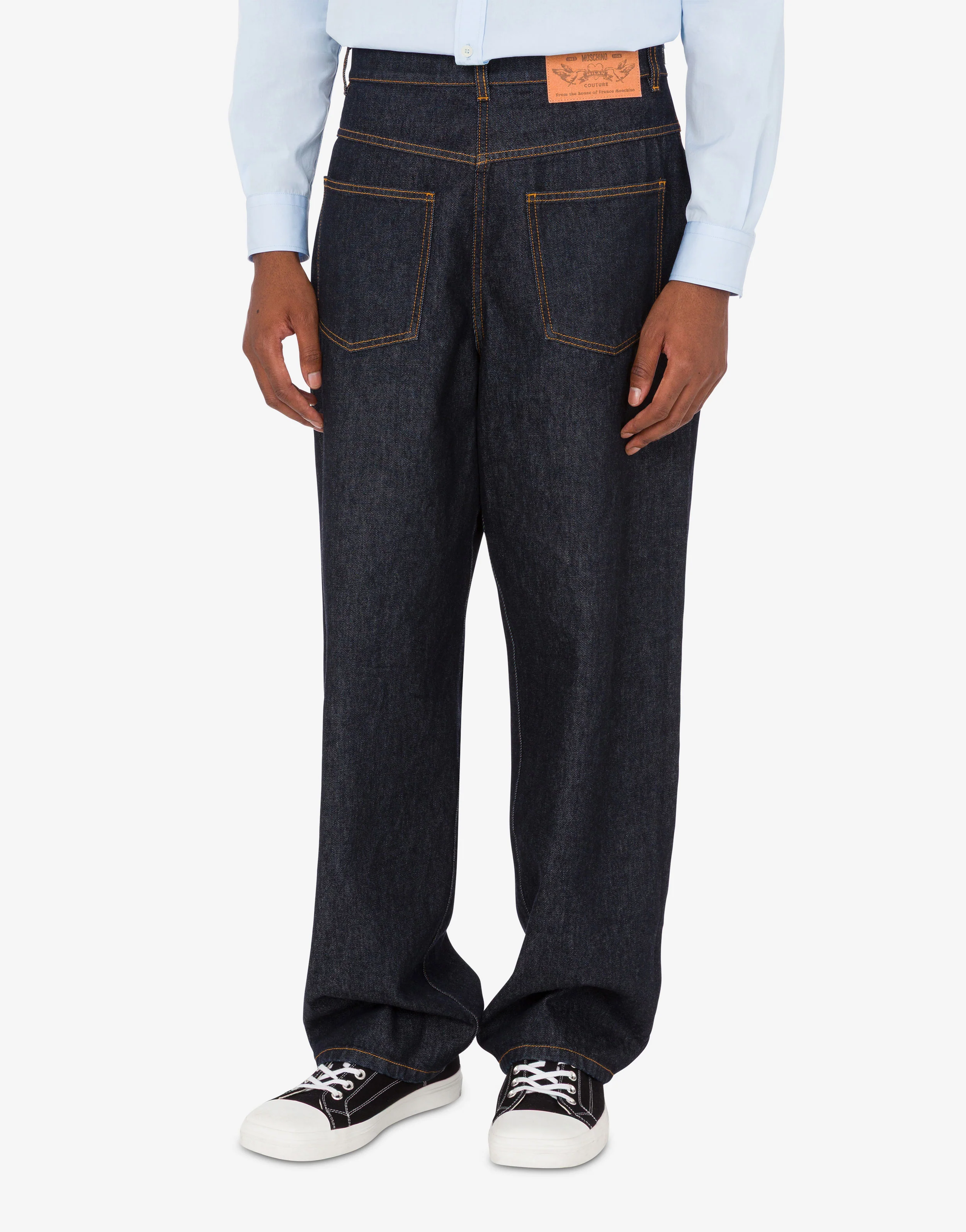 Pantalone in denim blu di cotone - Image 2