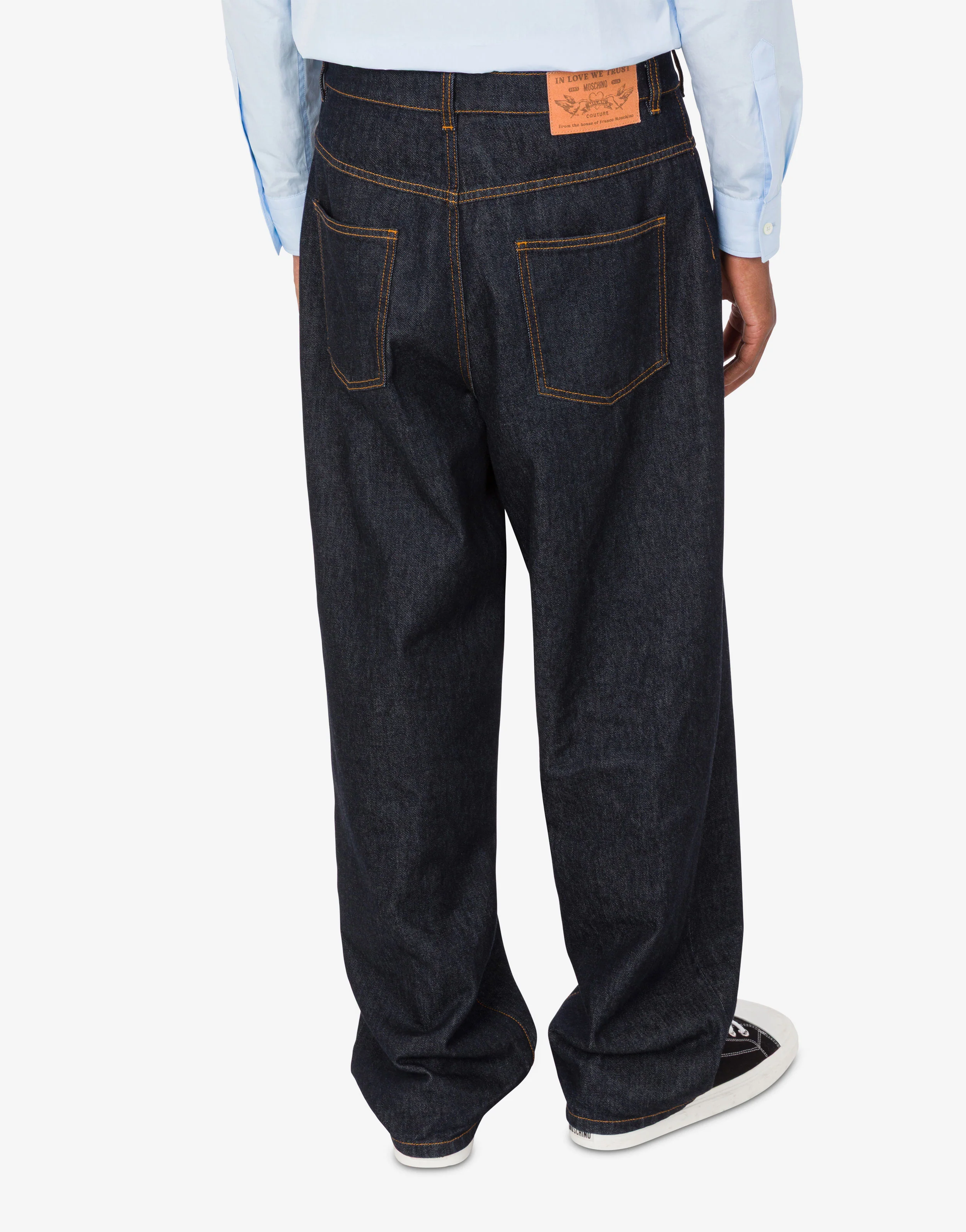 Pantalone in denim blu di cotone - Image 3