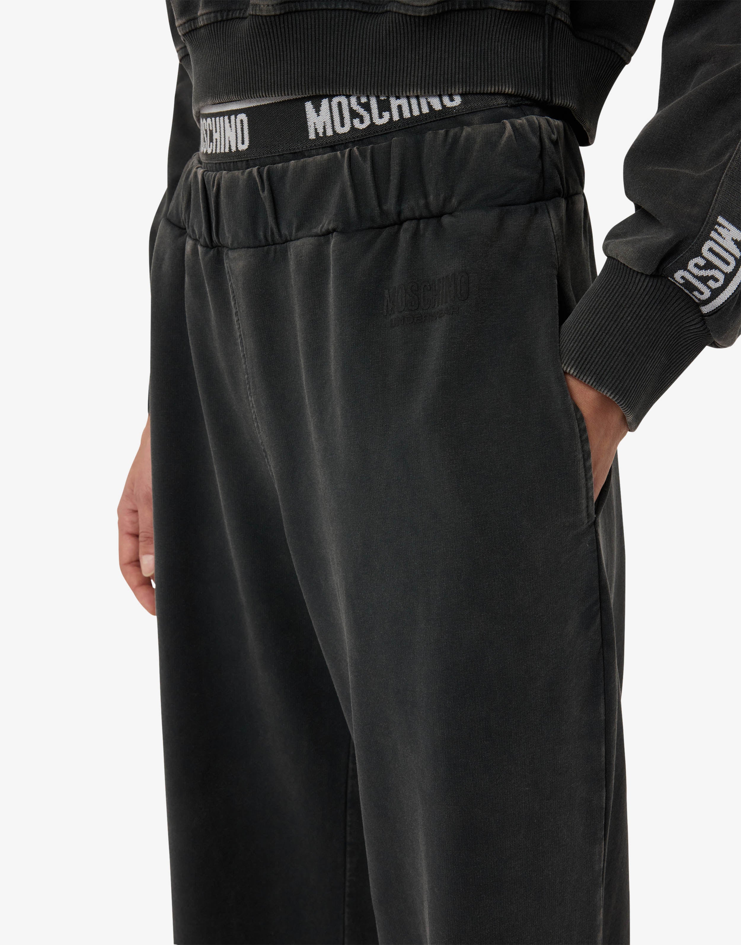 Pantalone in felpa di cotone tinto in capo - Image 4