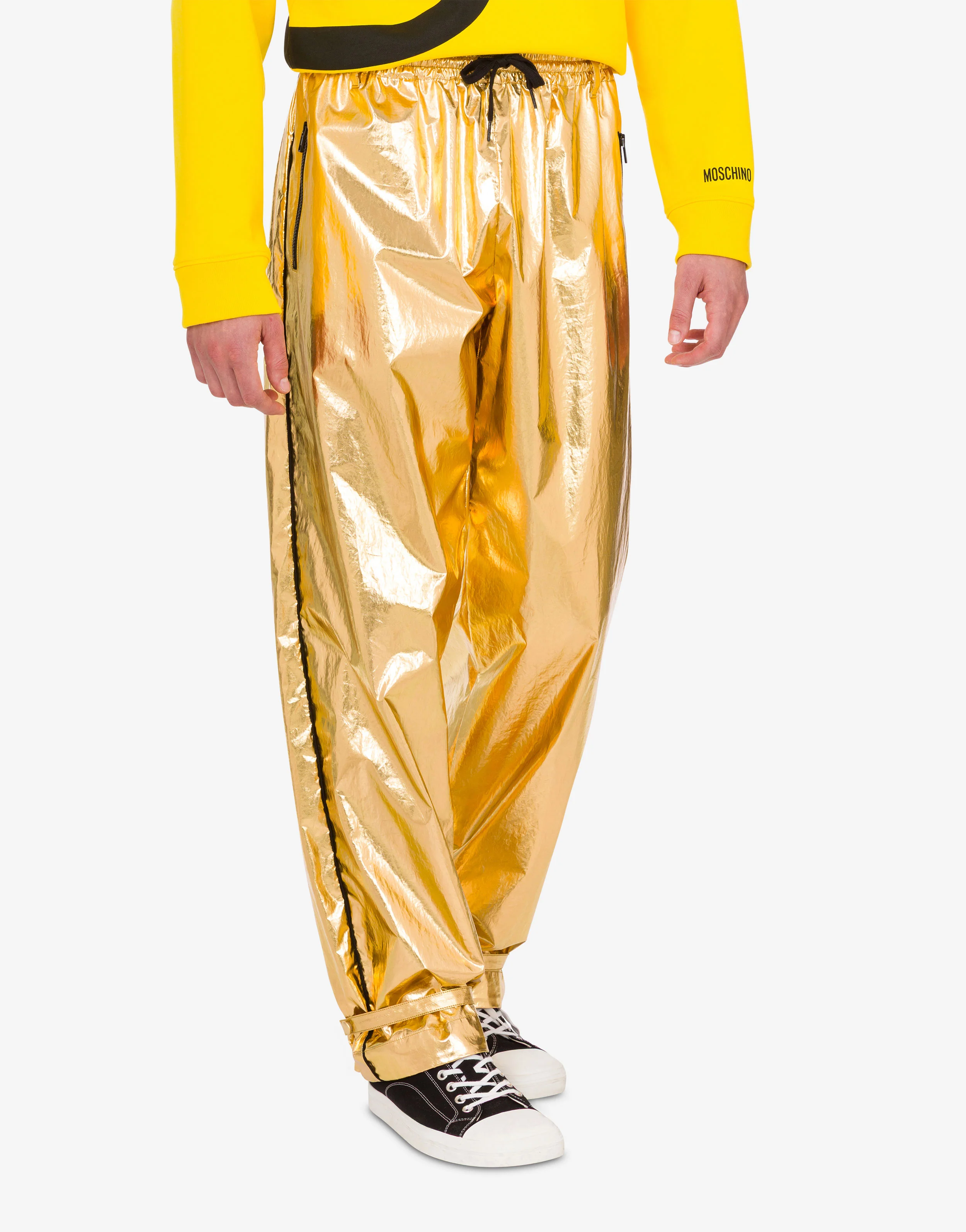 Pantalone in mussola di cotone laminata - Image 2