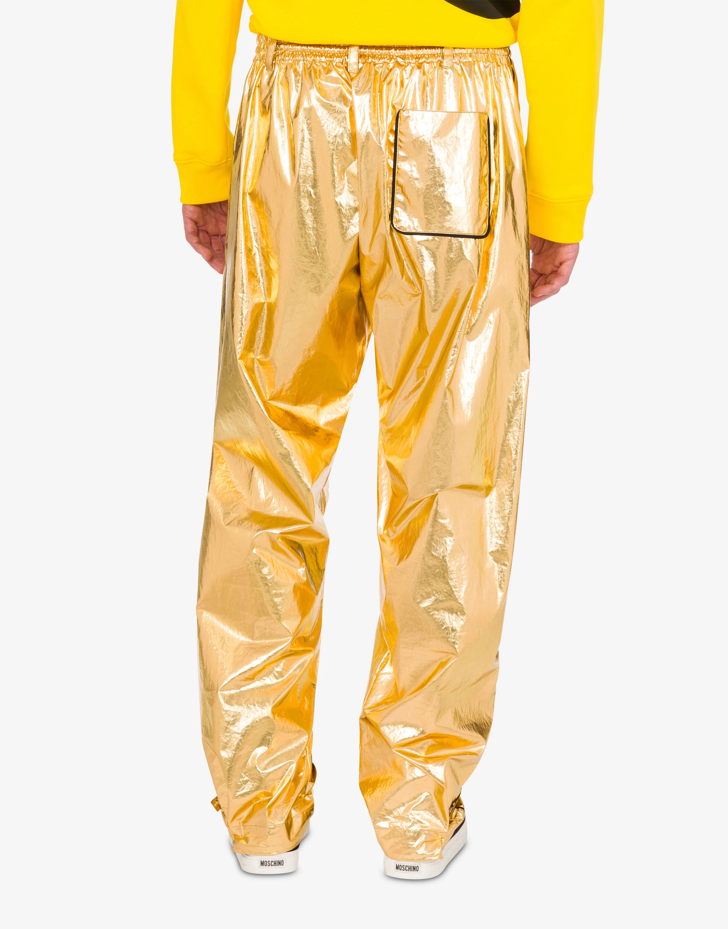 Pantalone in mussola di cotone laminata - Image 3