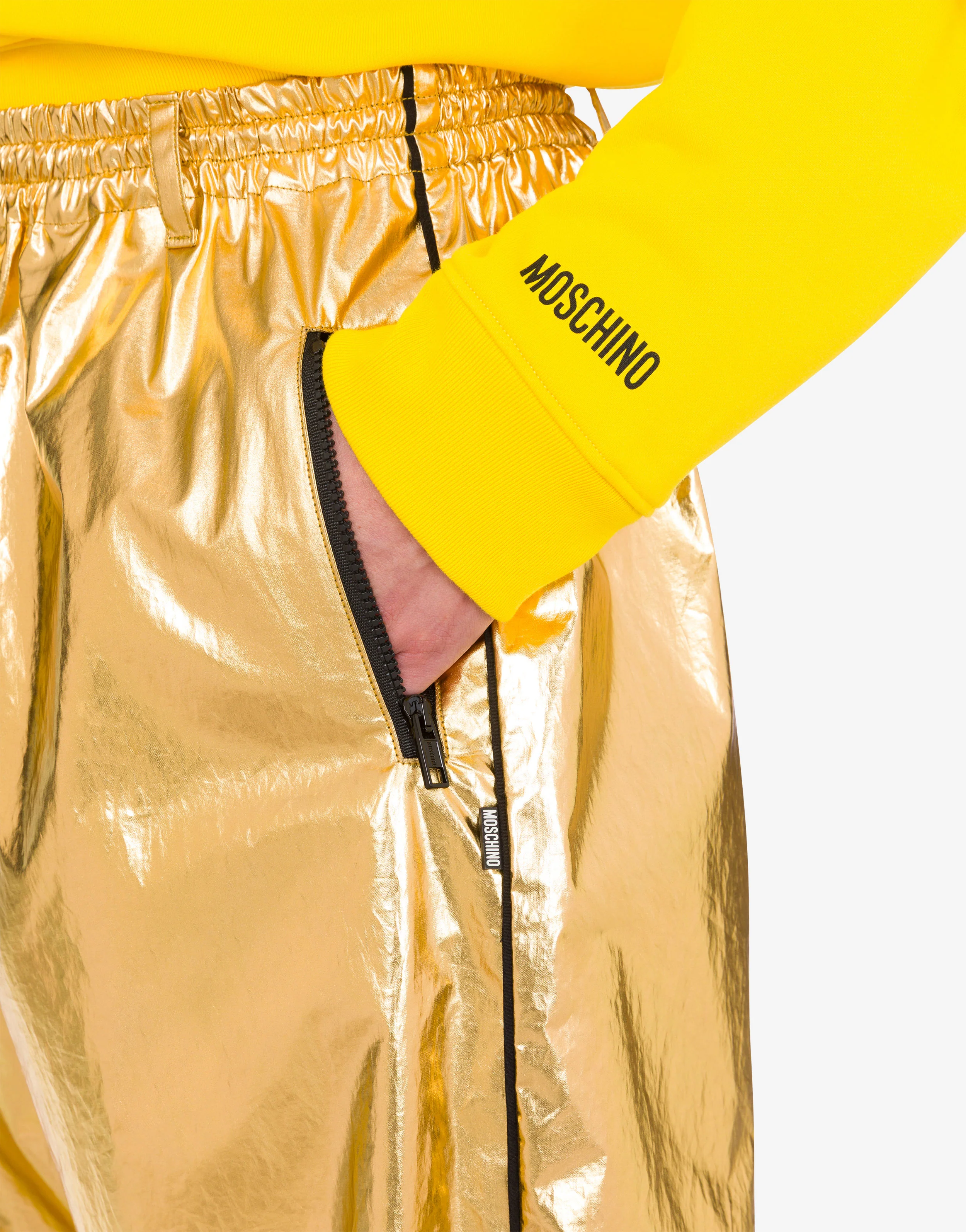 Pantalone in mussola di cotone laminata - Image 4