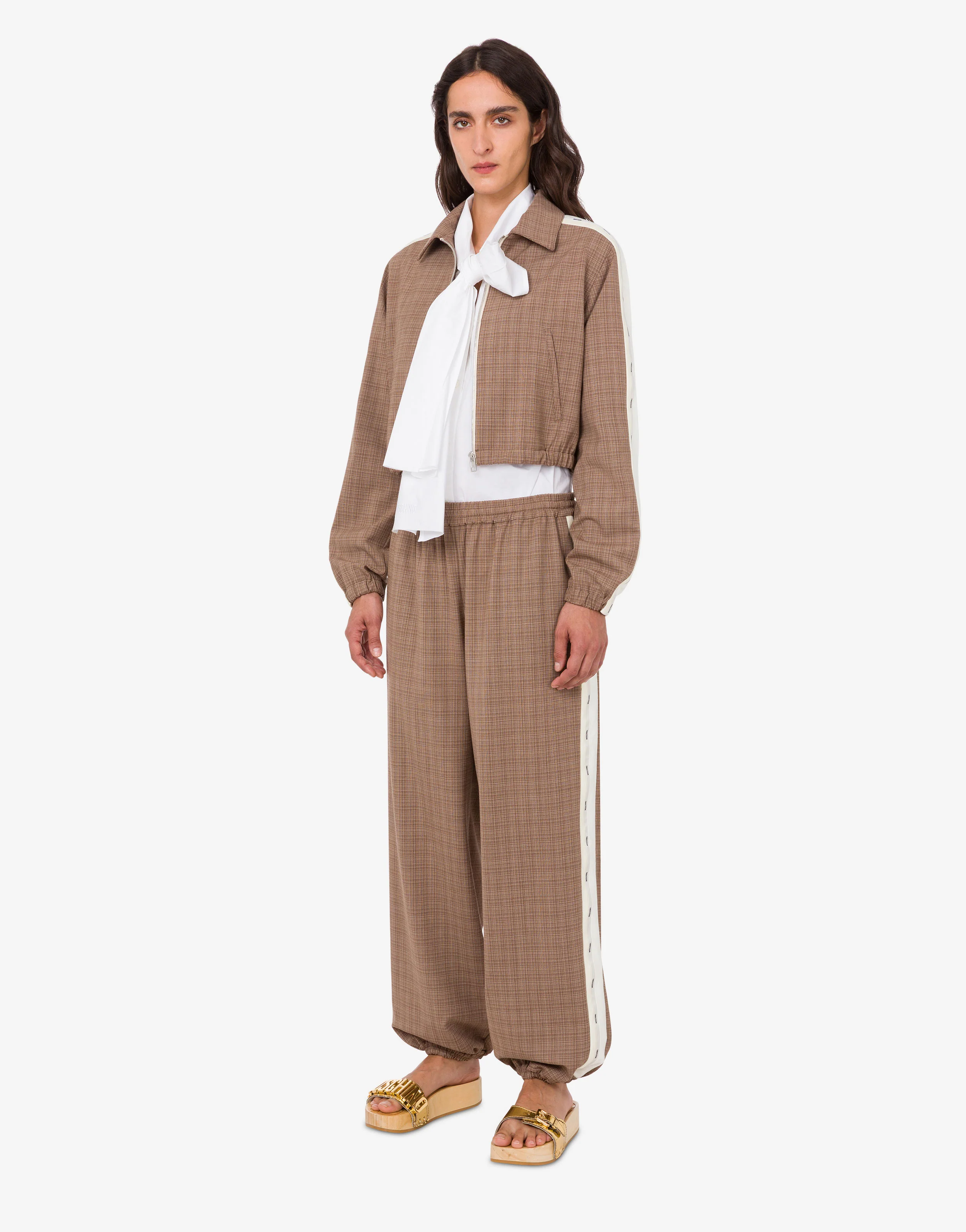 Pantalone in panno di misto lana stretch