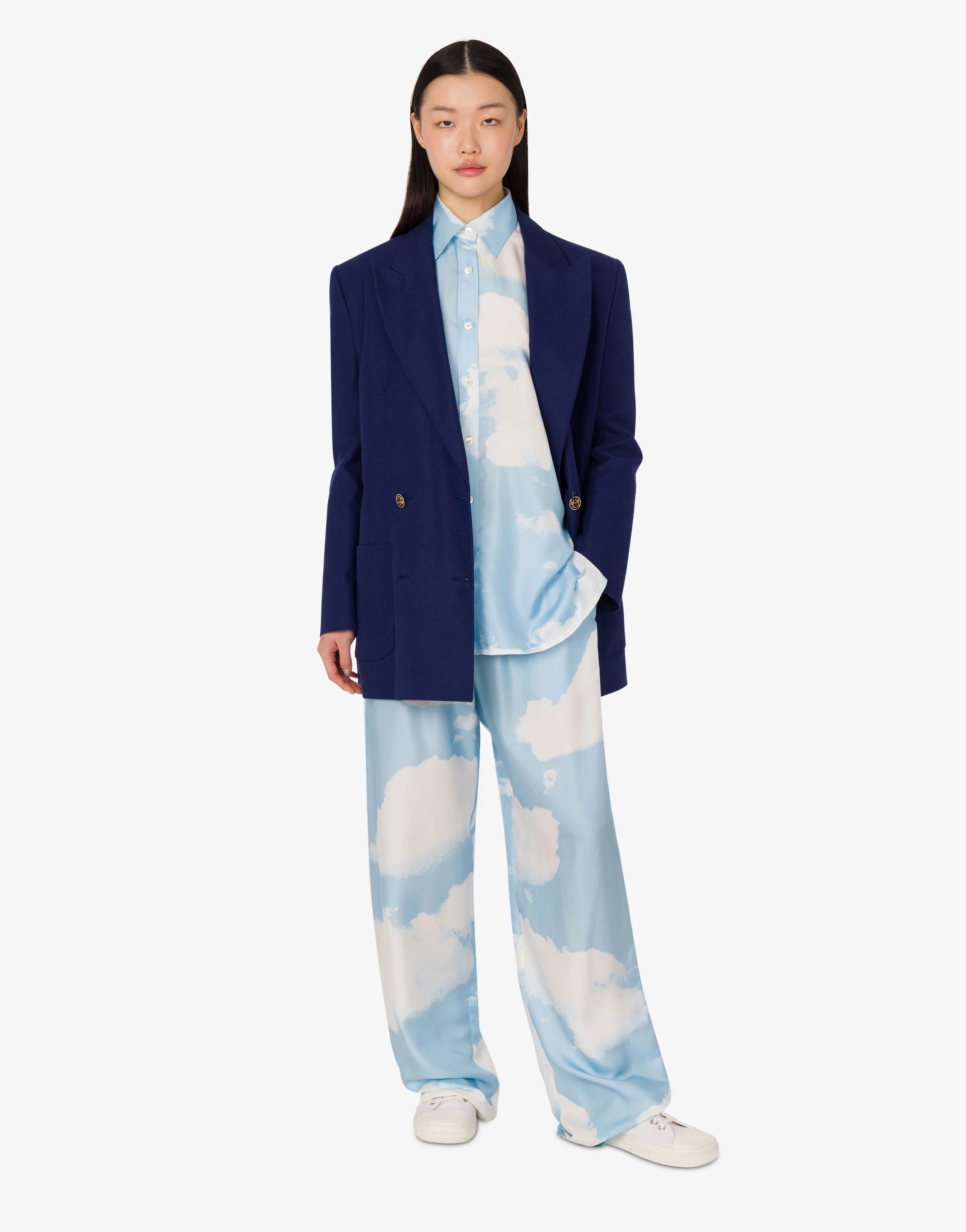 Pantalone in twill di seta Archive Clouds - Image 2