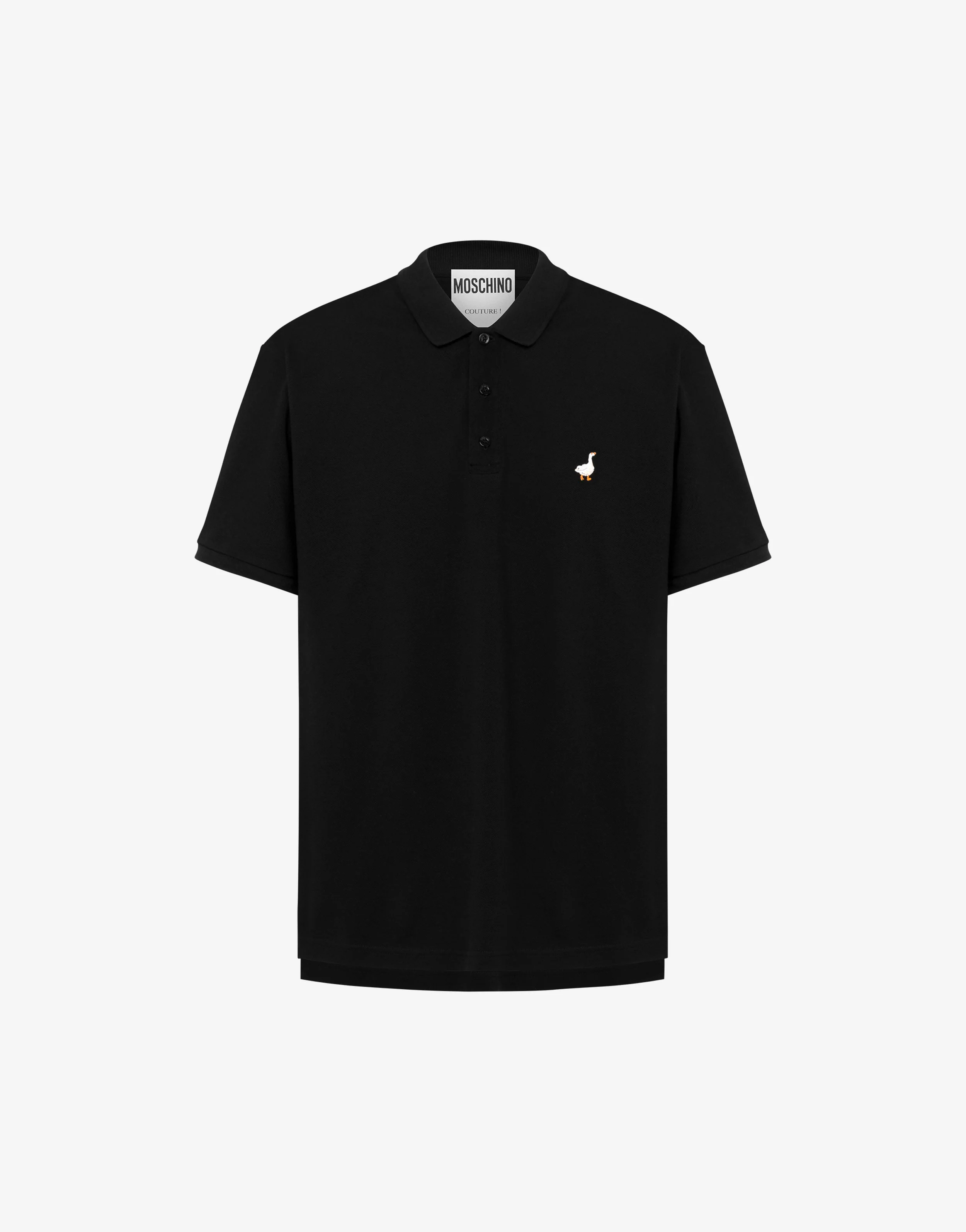 Polo in piquet di cotone Goose Embroidery
