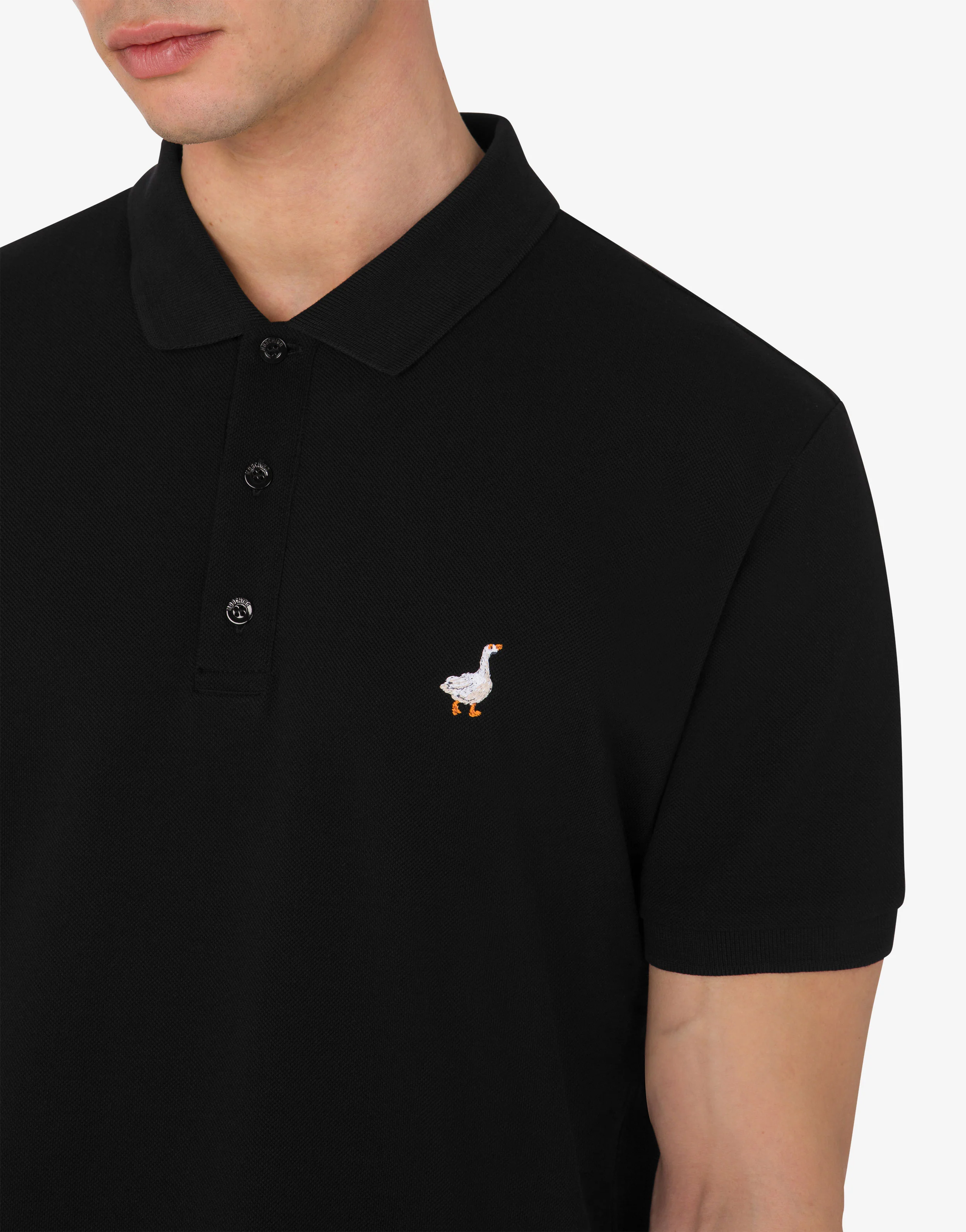 Polo in piquet di cotone Goose Embroidery - Image 4