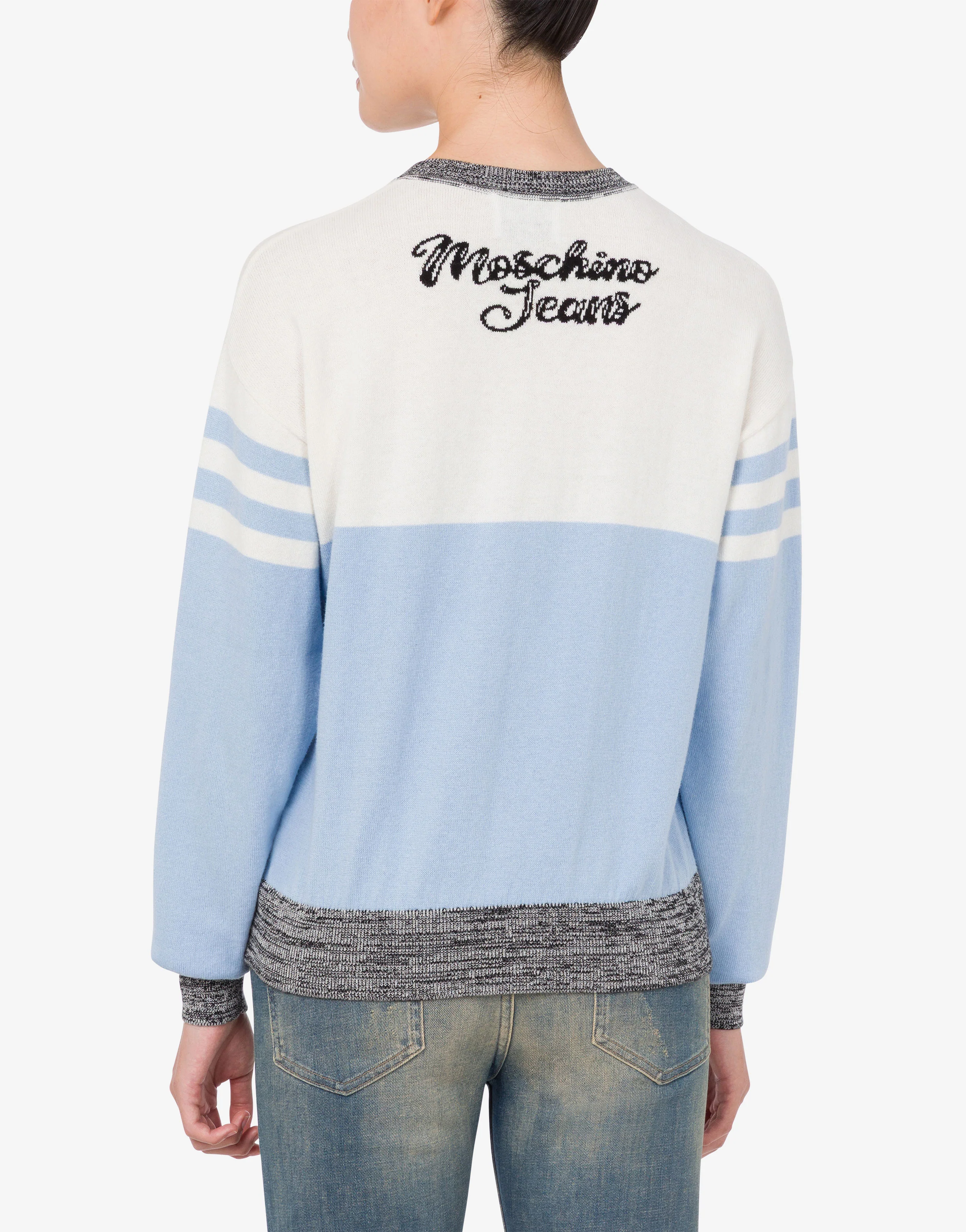 Pullover in cotone e cashmere intarsiato - Image 3