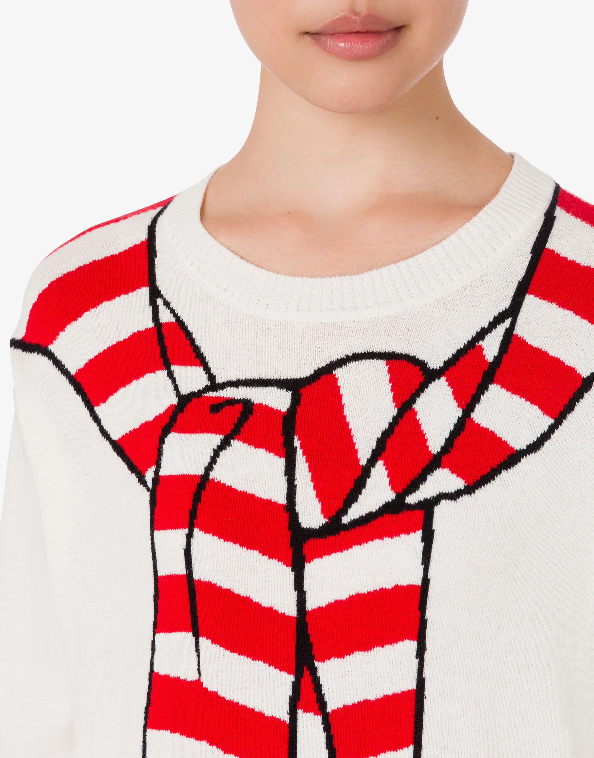 Pullover in cotone e cashmere intarsiato - Image 4