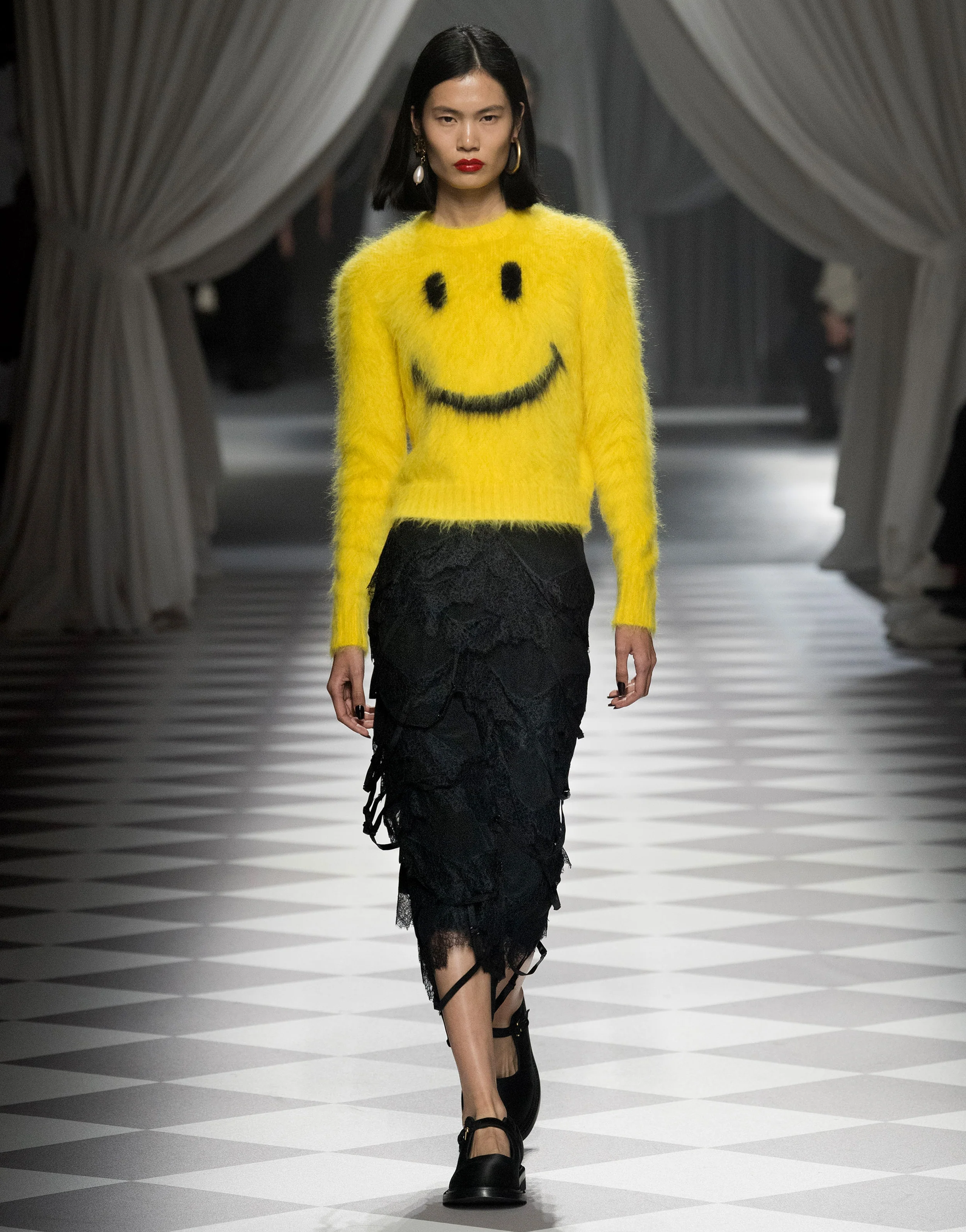 Pullover in mohair garzato Smiley - Image 3
