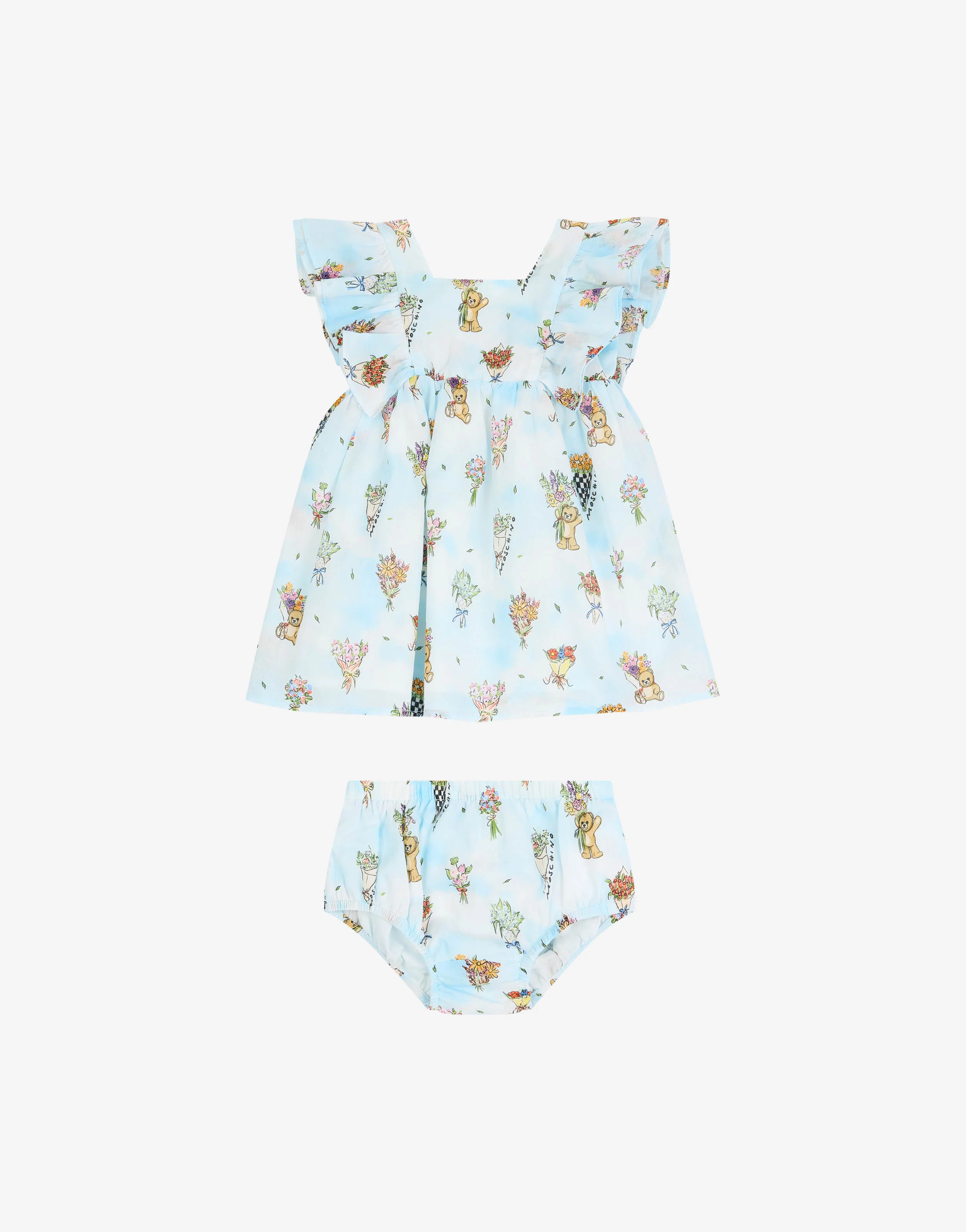 Set abito e slip in voile di cotone stampato