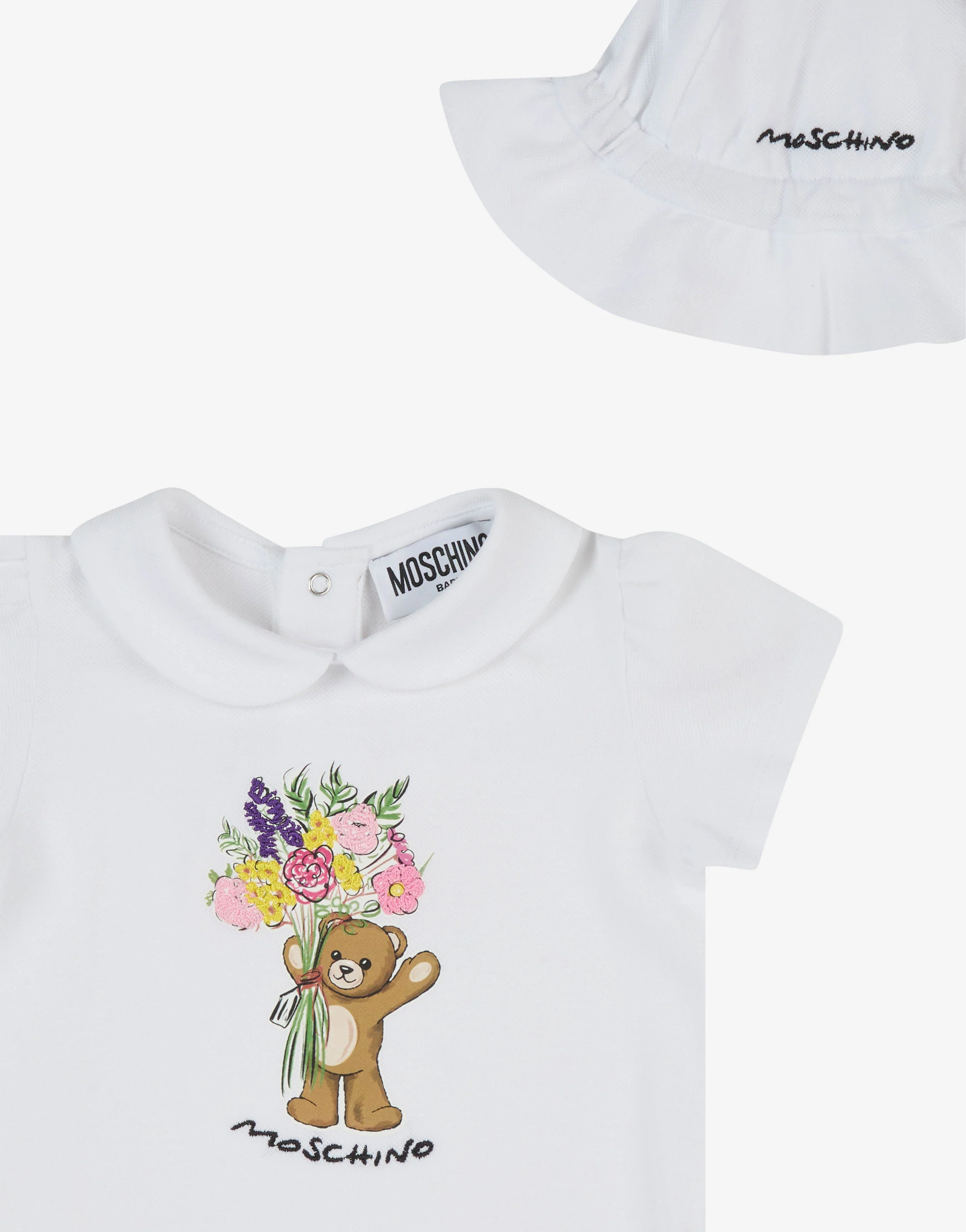 Set tutina e cappellino in piquet di cotone - Image 3
