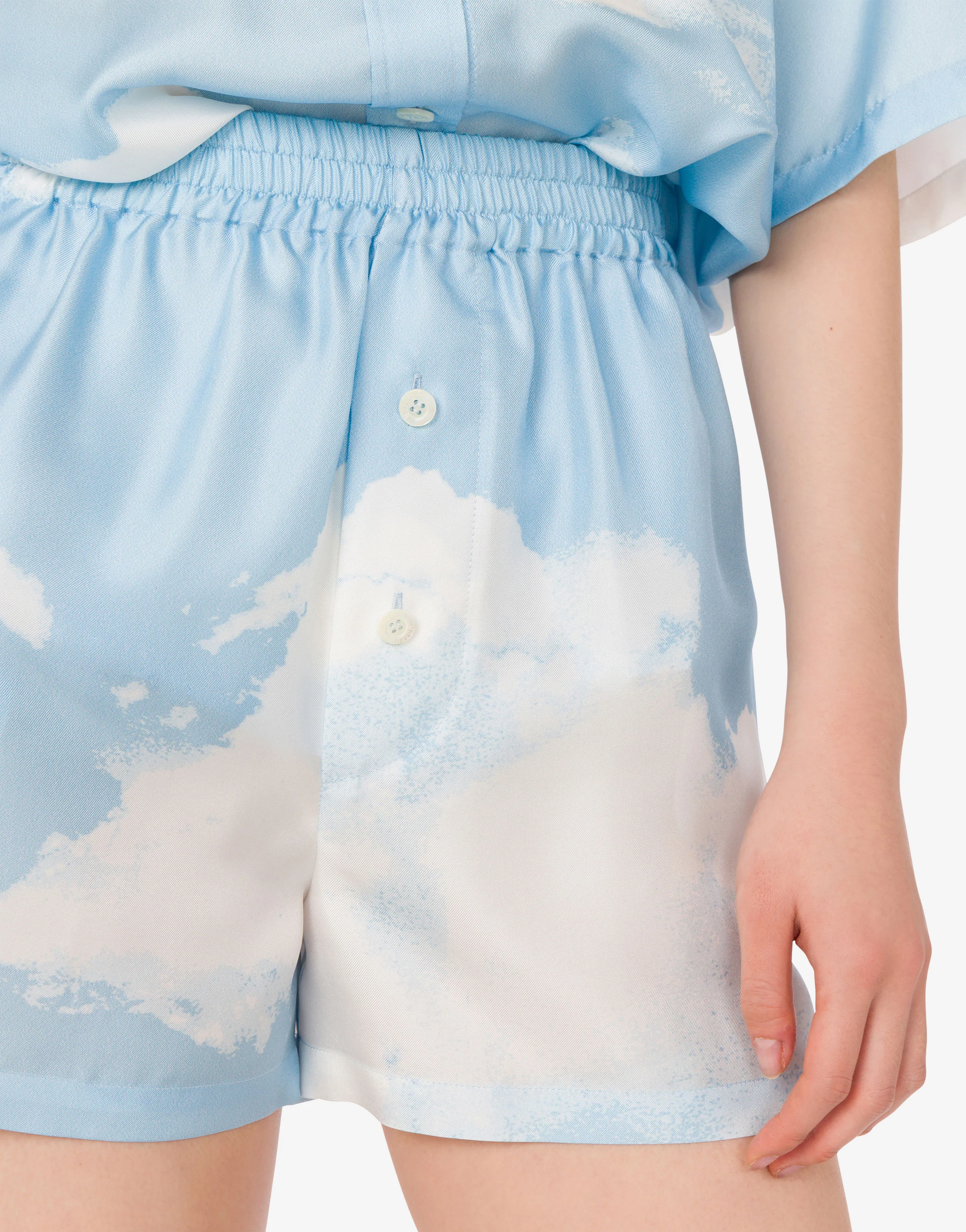 Short in twill di seta Archive Clouds - Image 4