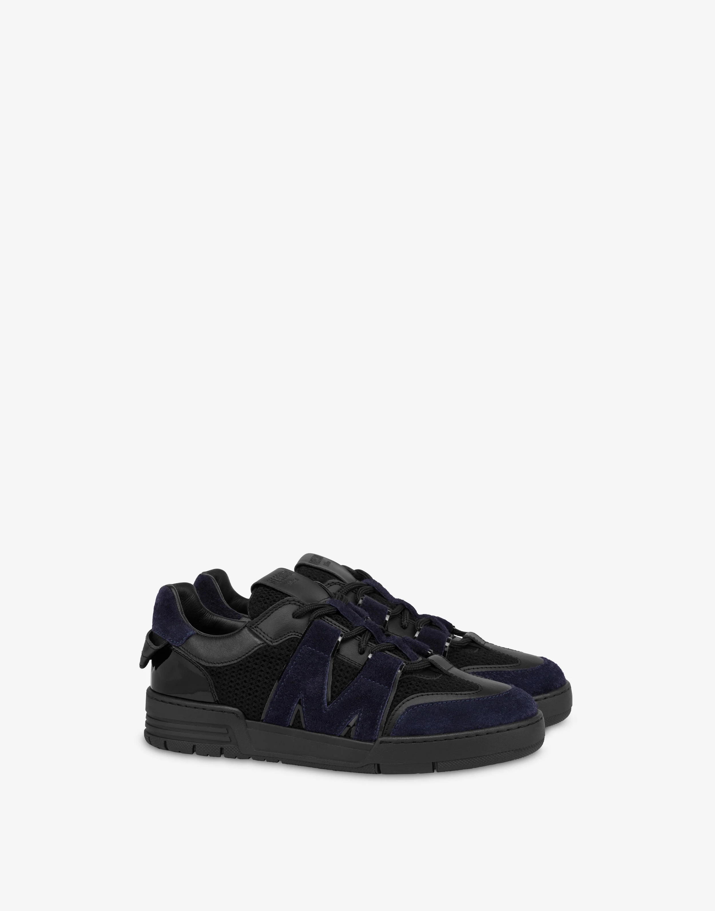 Sneakers in rete, vitello e suede