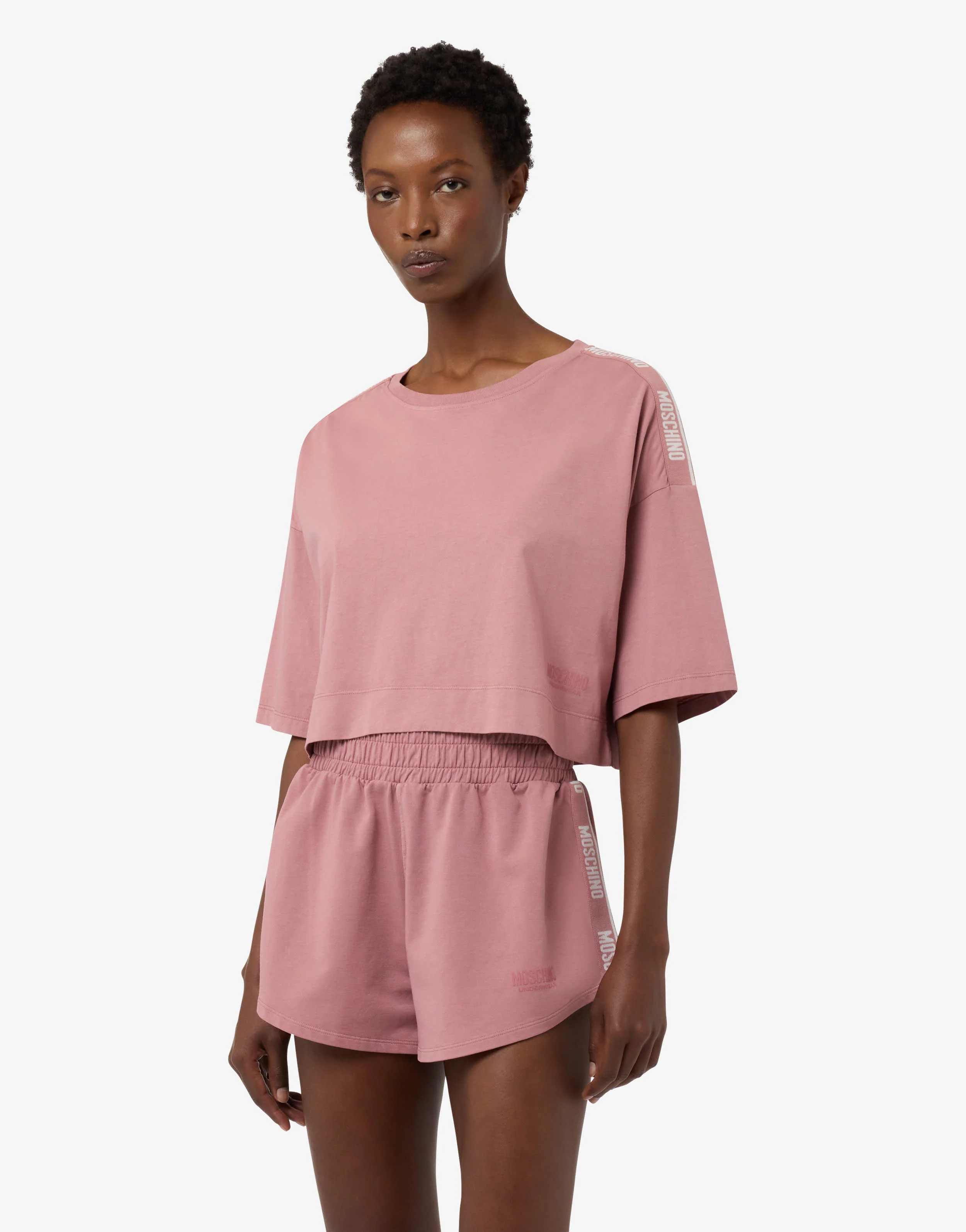 T-shirt crop in jersey di cotone