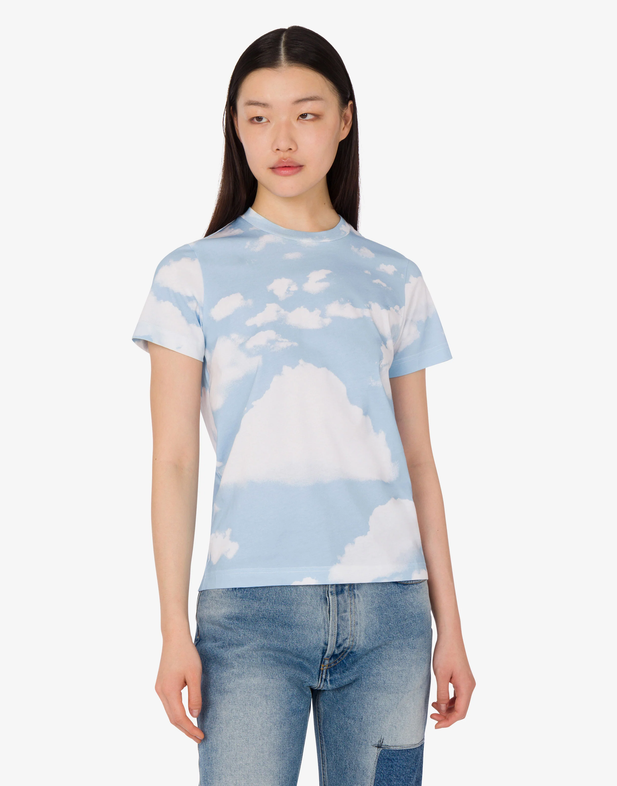 T-shirt in jersey di cotone organico Archive Clouds