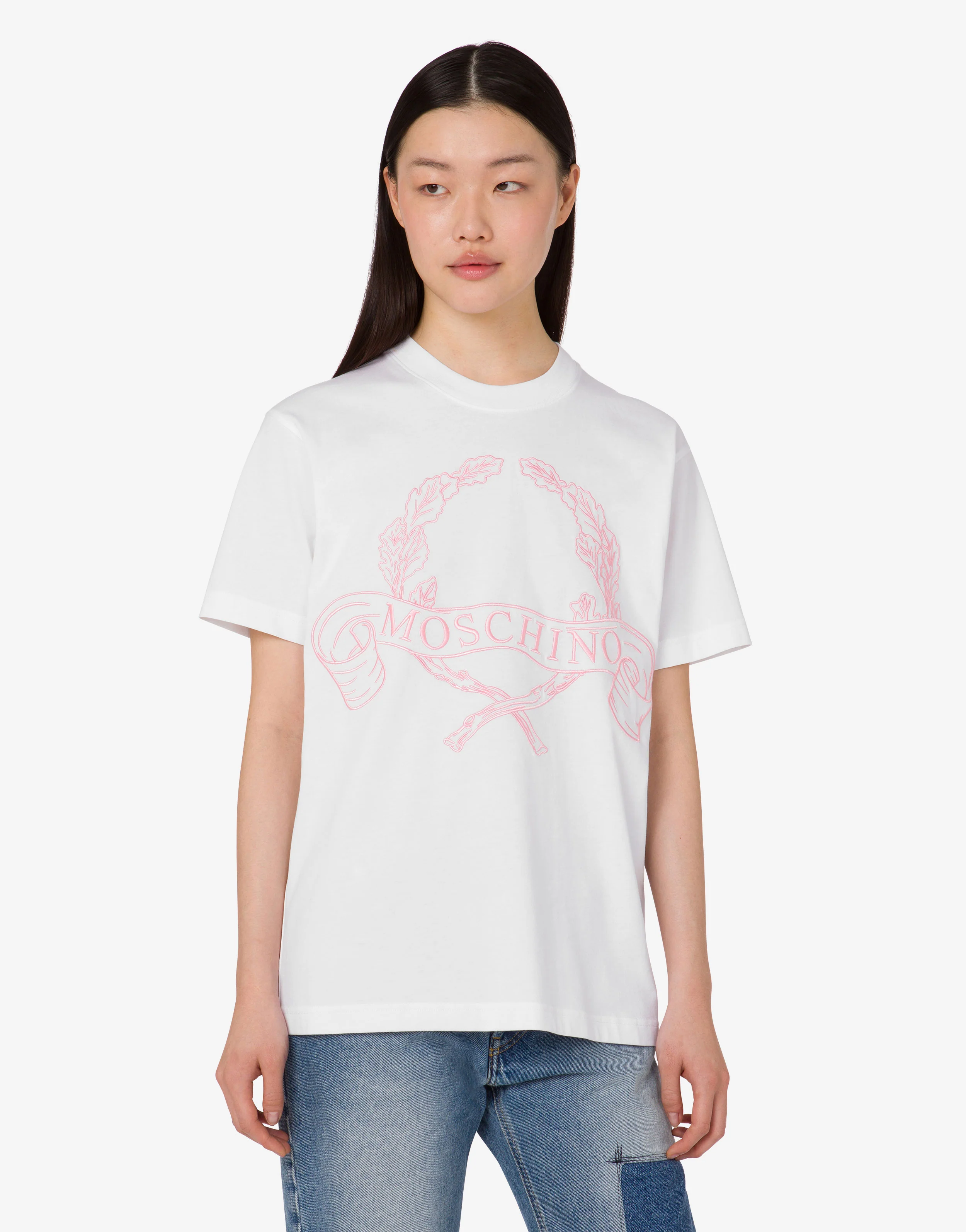 T-shirt in jersey di cotone organico Laurel Crown