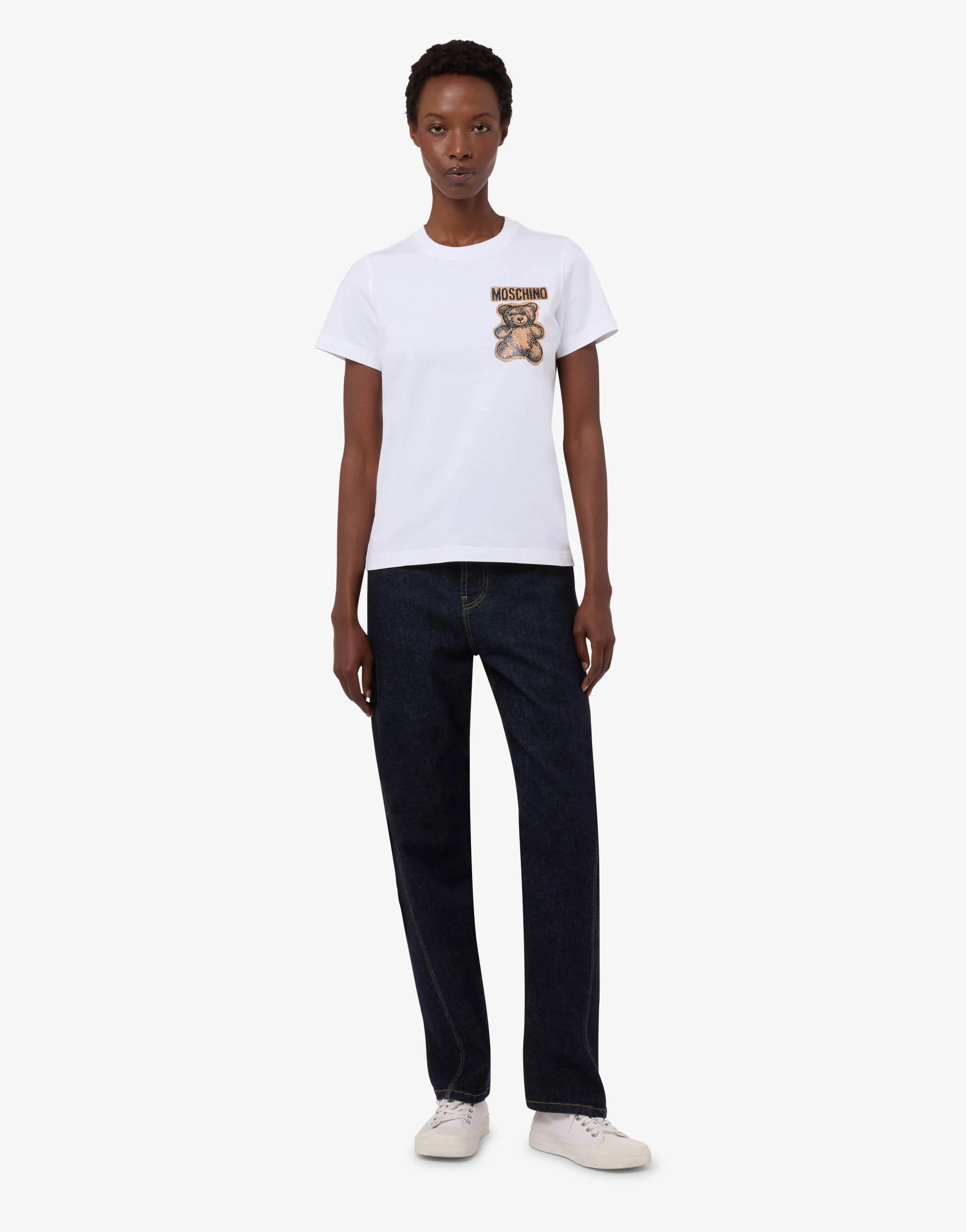 T-shirt in jersey di cotone organico Moschino Teddy Bear - Image 4