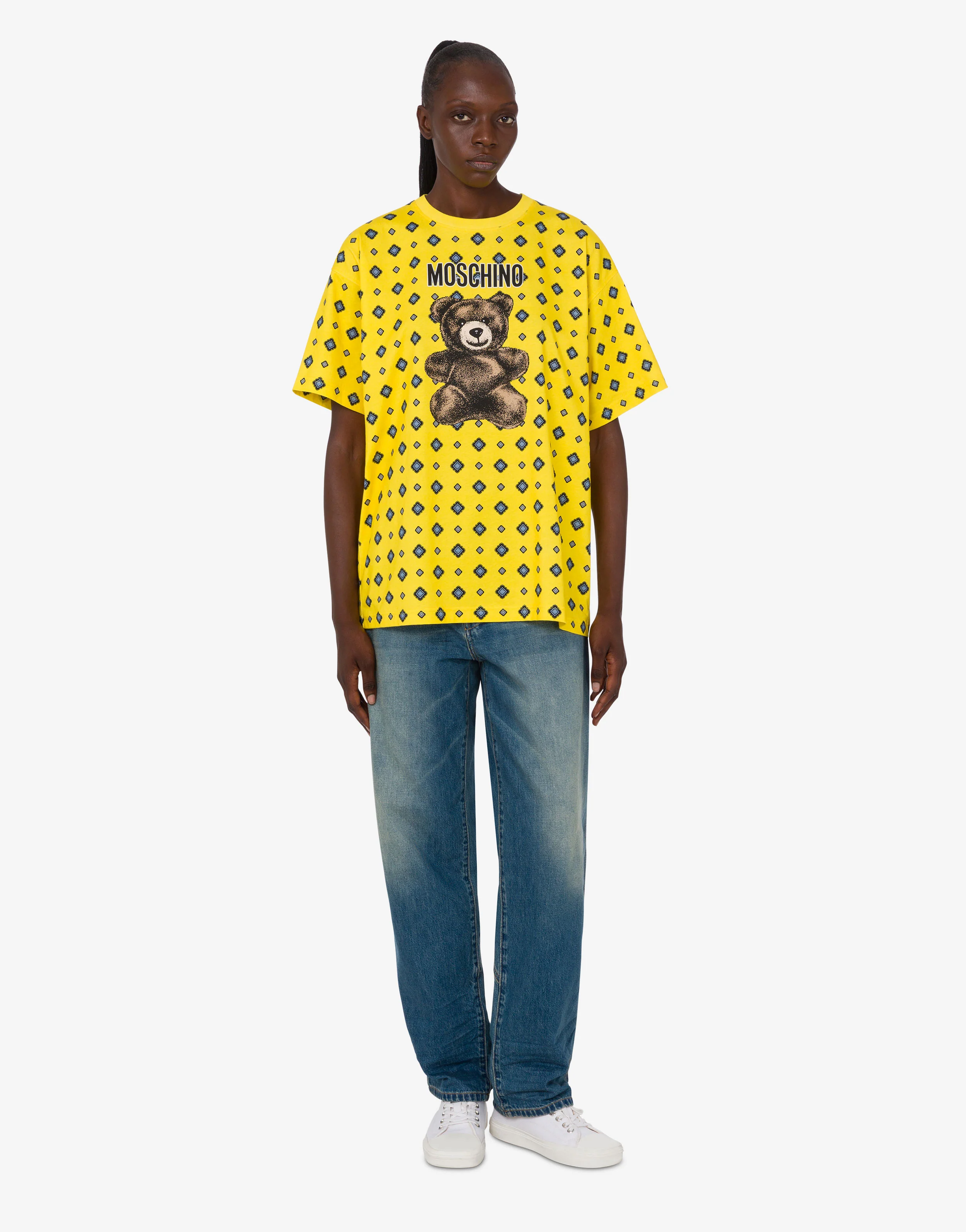 T-shirt in jersey di cotone organico Moschino Teddy Bear - Image 2