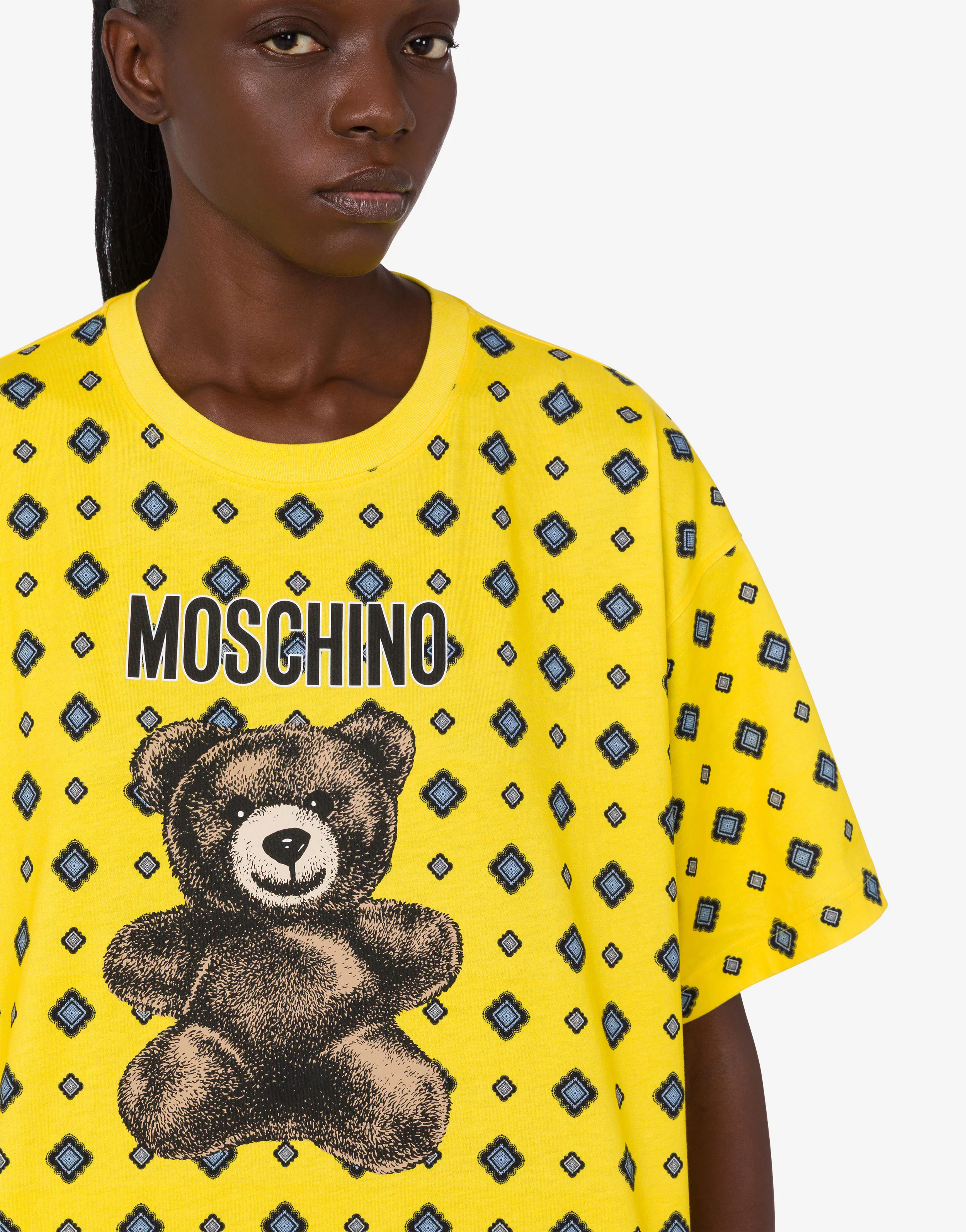 T-shirt in jersey di cotone organico Moschino Teddy Bear - Image 4