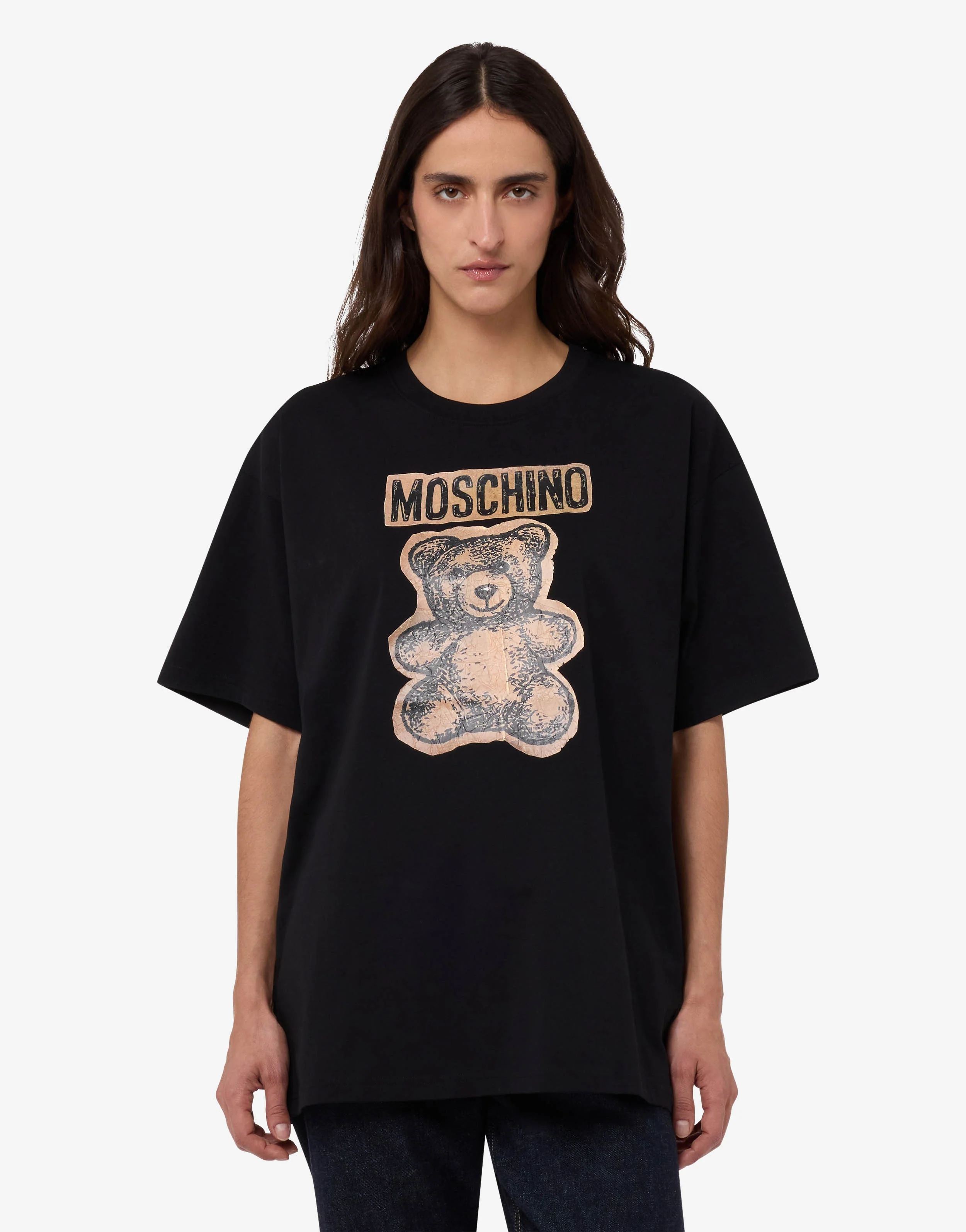 T-shirt in jersey di cotone organico Moschino Teddy Bear