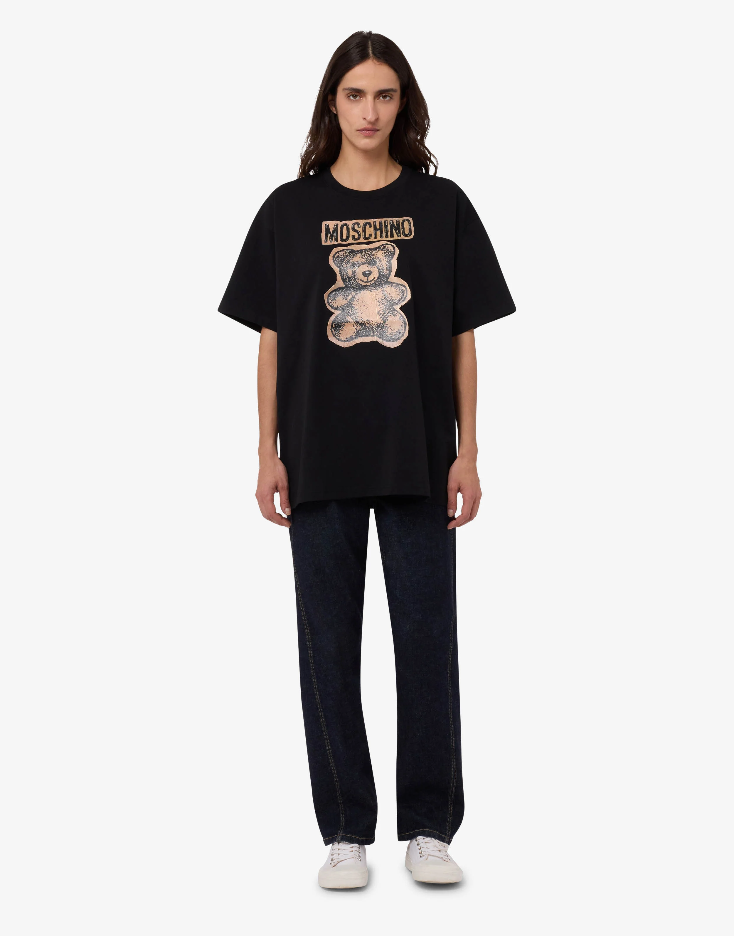 T-shirt in jersey di cotone organico Moschino Teddy Bear - Image 4