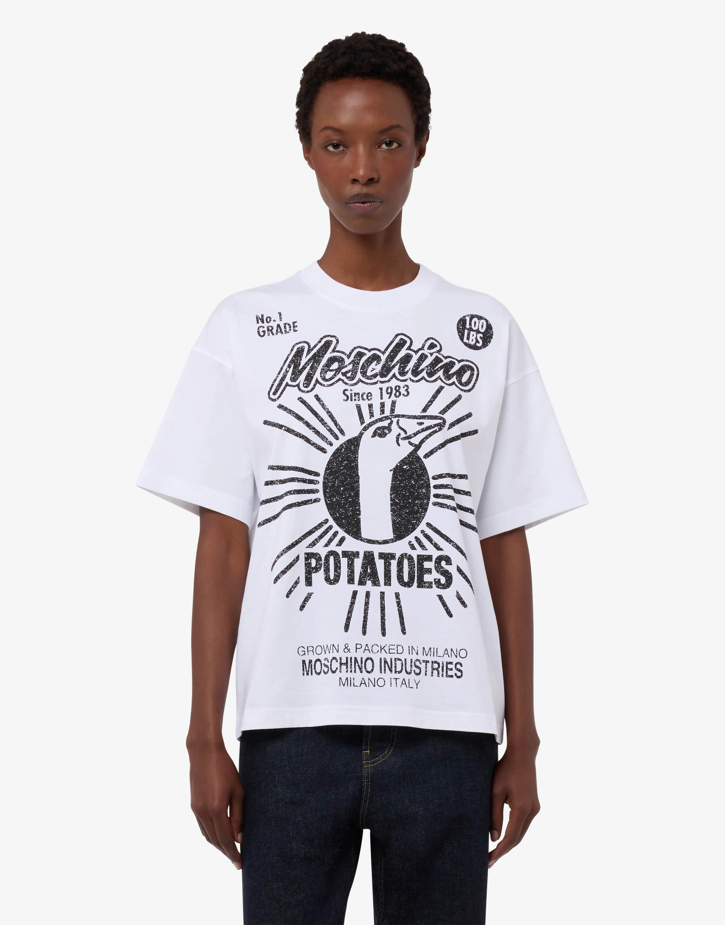 T-shirt in jersey di cotone organico stampata