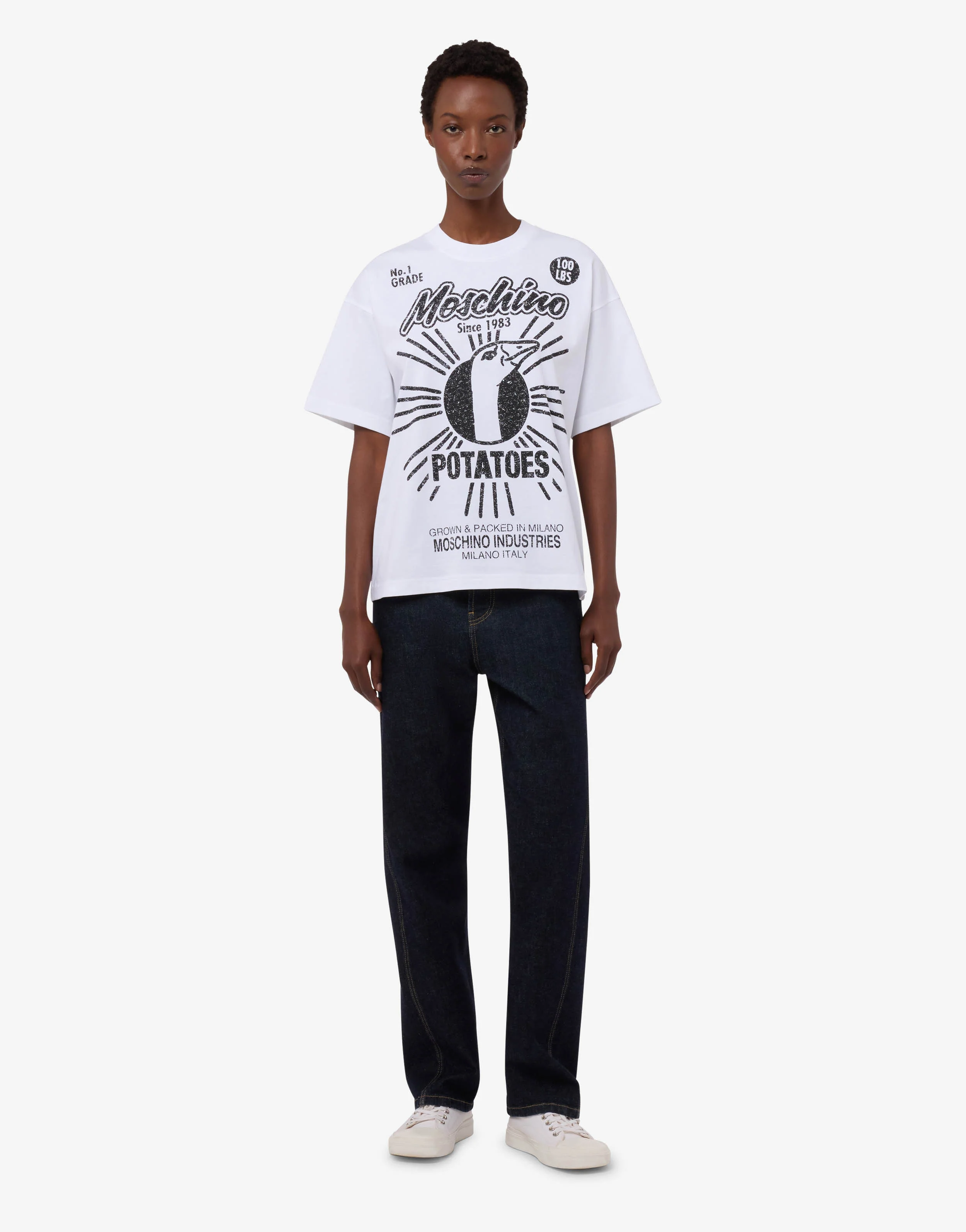 T-shirt in jersey di cotone organico stampata - Image 4