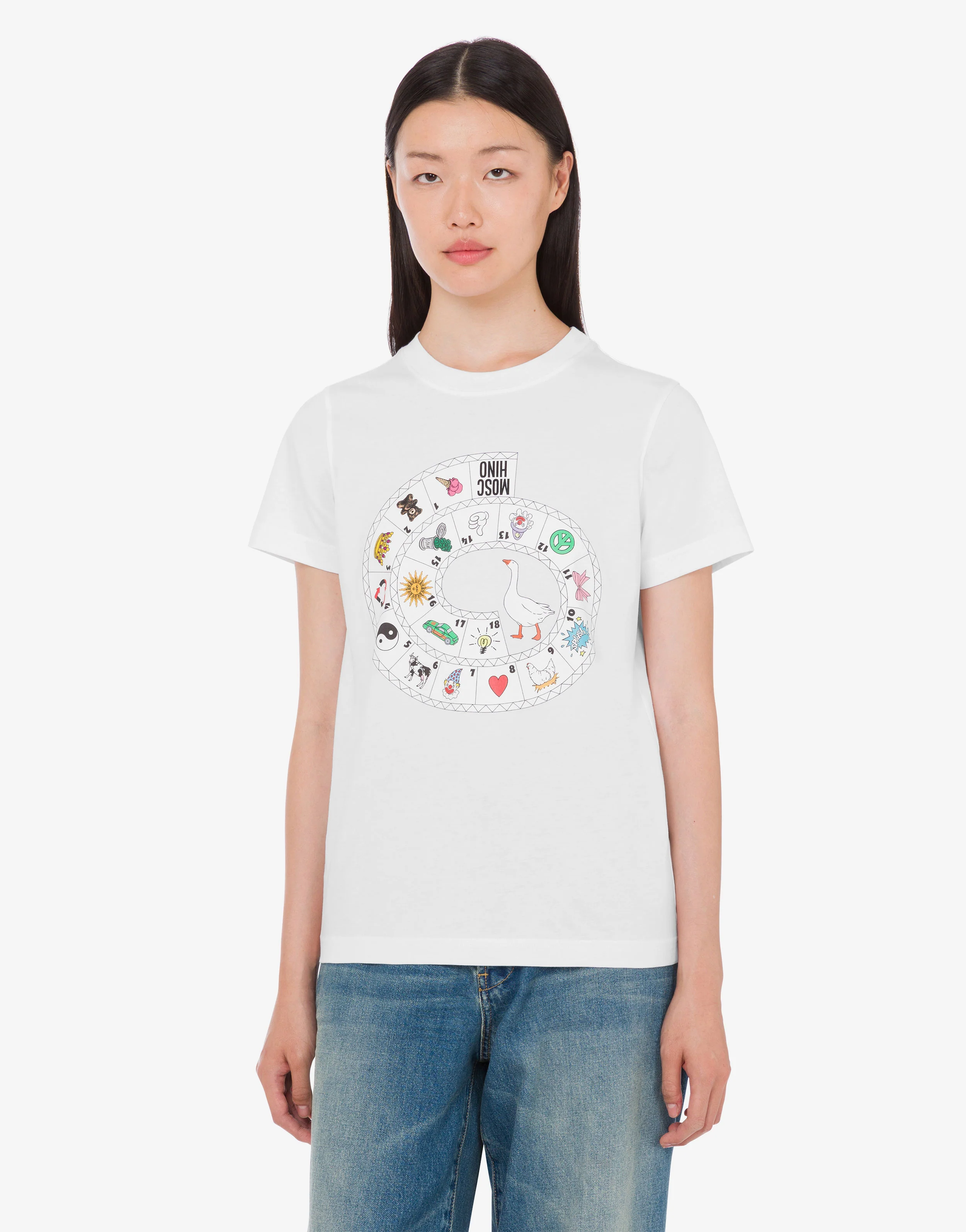 T-shirt in jersey di cotone organico stampata