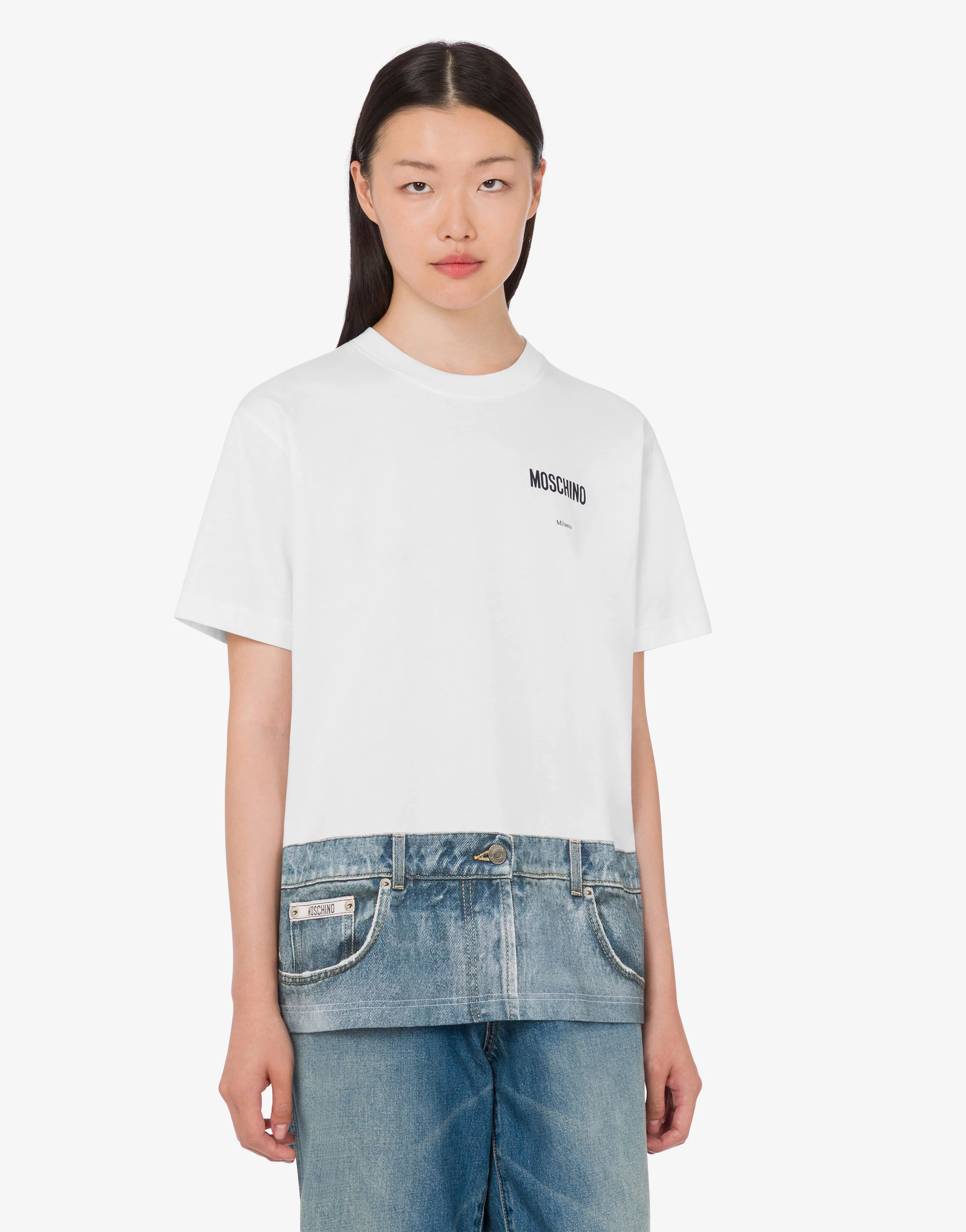 T-shirt in jersey di cotone organico stampata