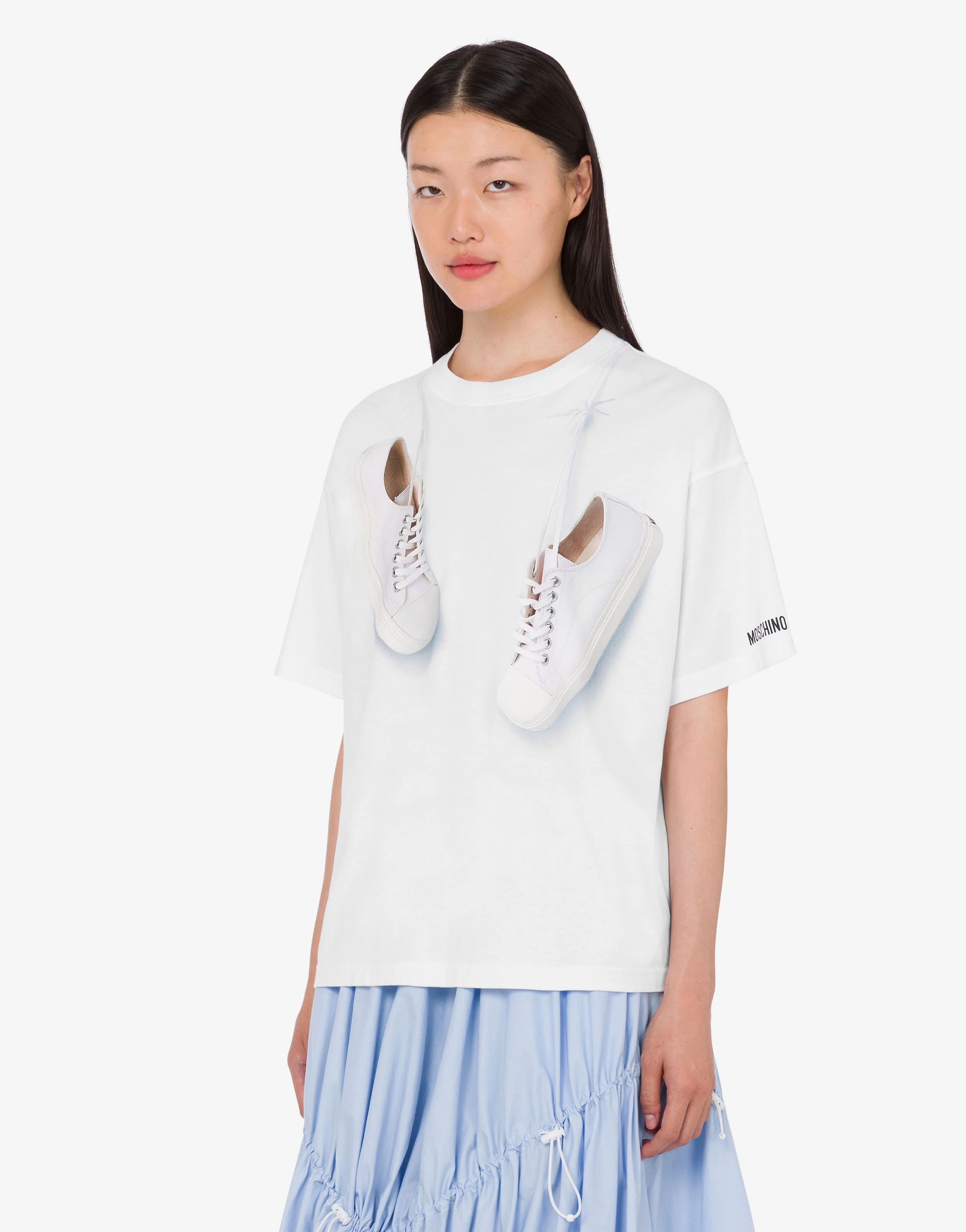 T-shirt in jersey di cotone organico stampata