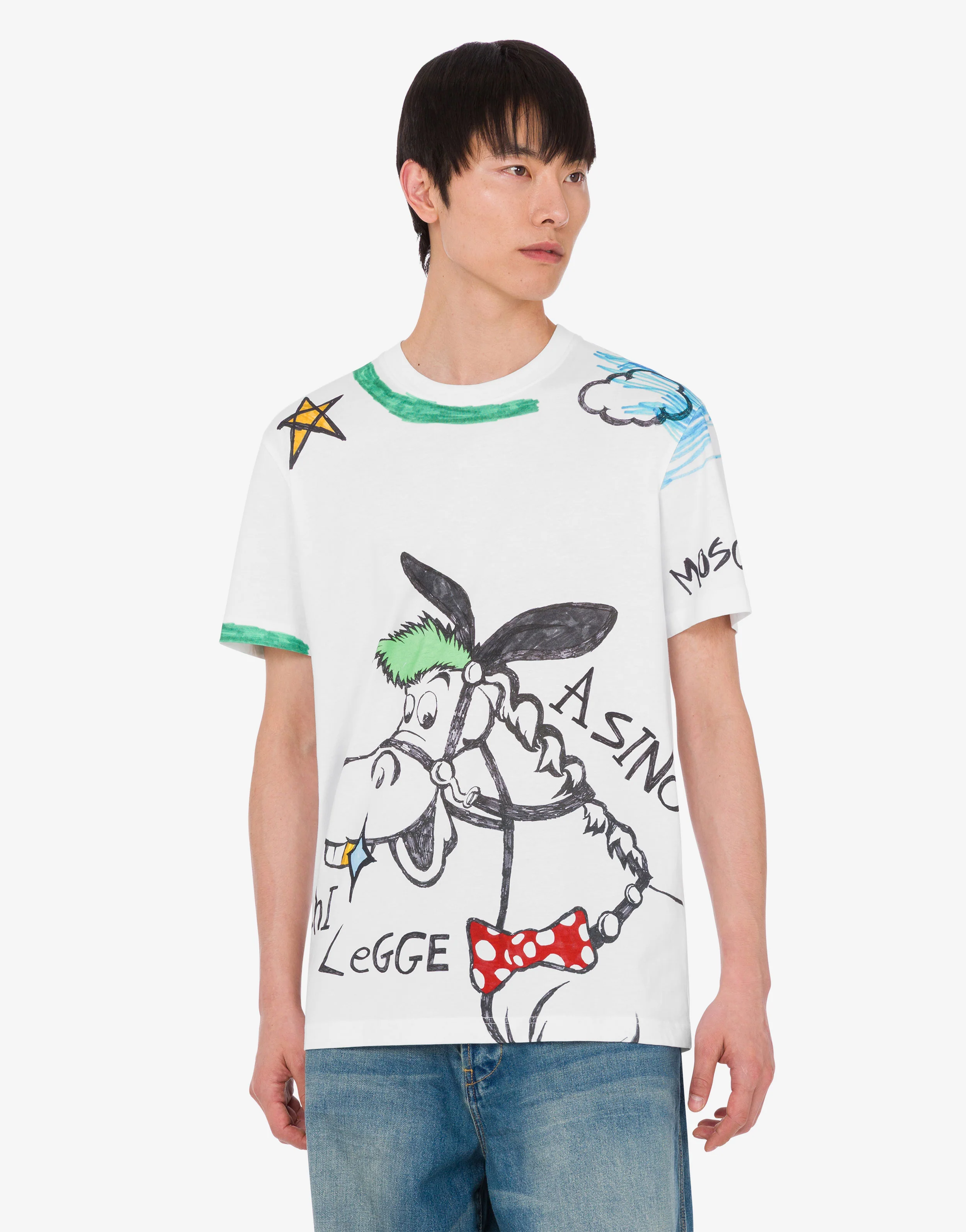 T-shirt in jersey di cotone organico stampata