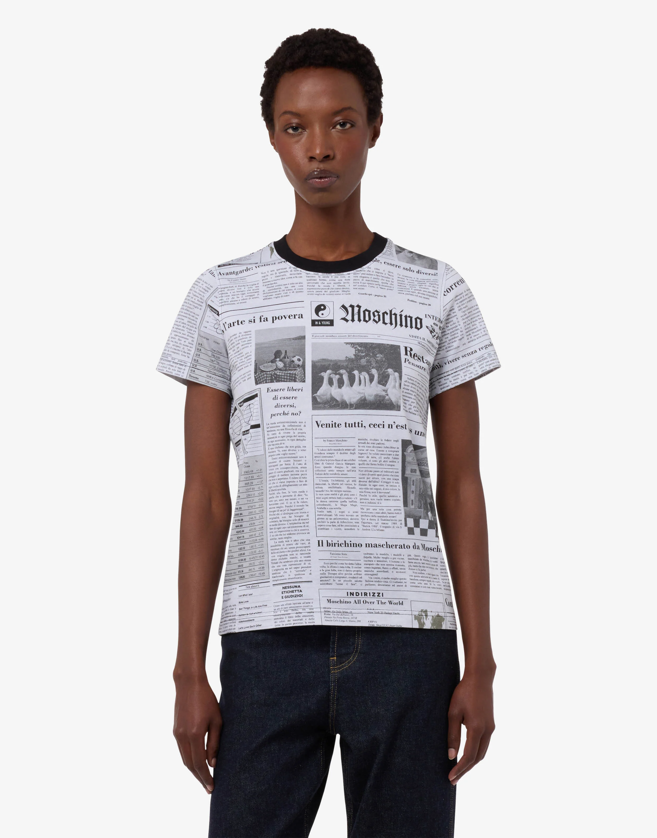 T-shirt in jersey di cotone organico stampata