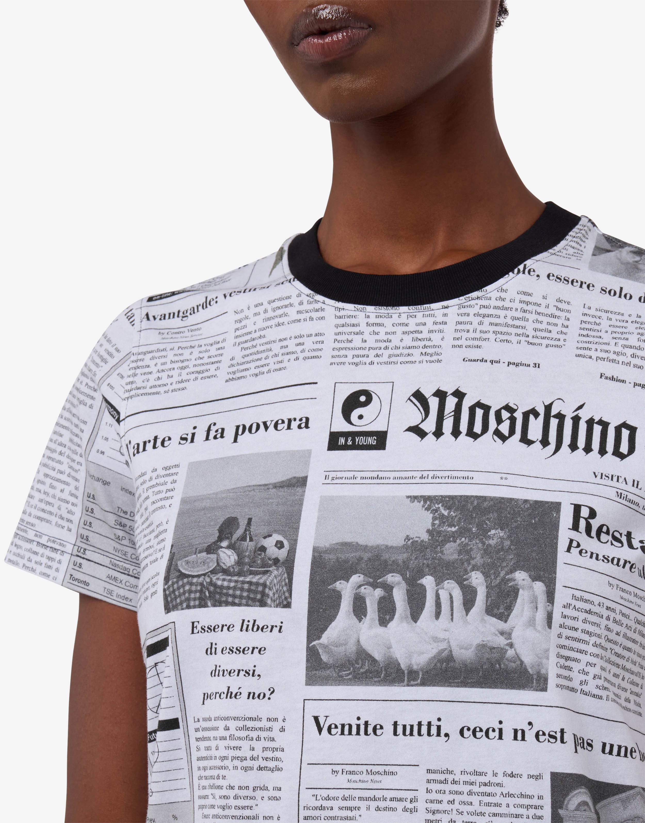 T-shirt in jersey di cotone organico stampata - Image 3