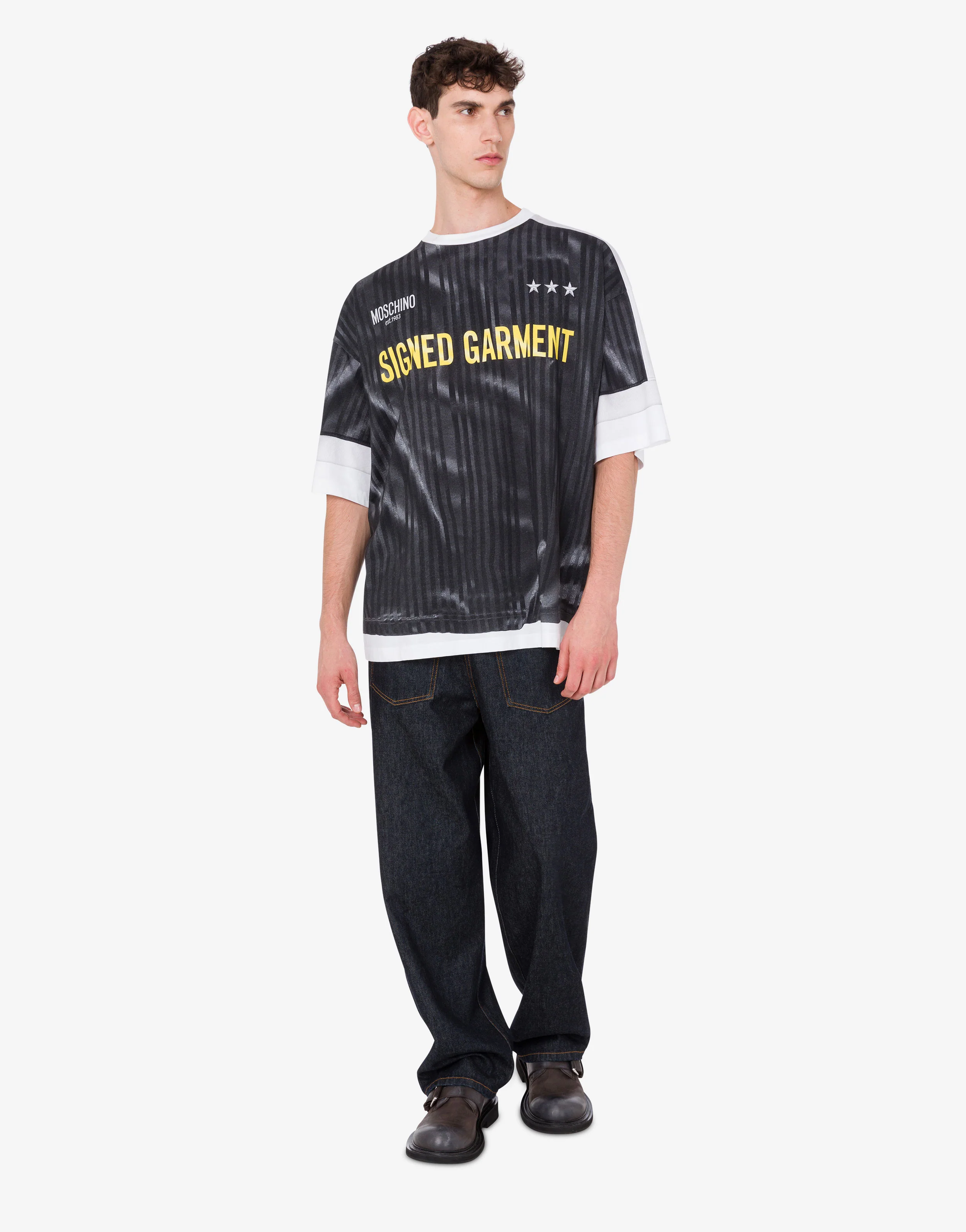 T-shirt in jersey di cotone organico stampata