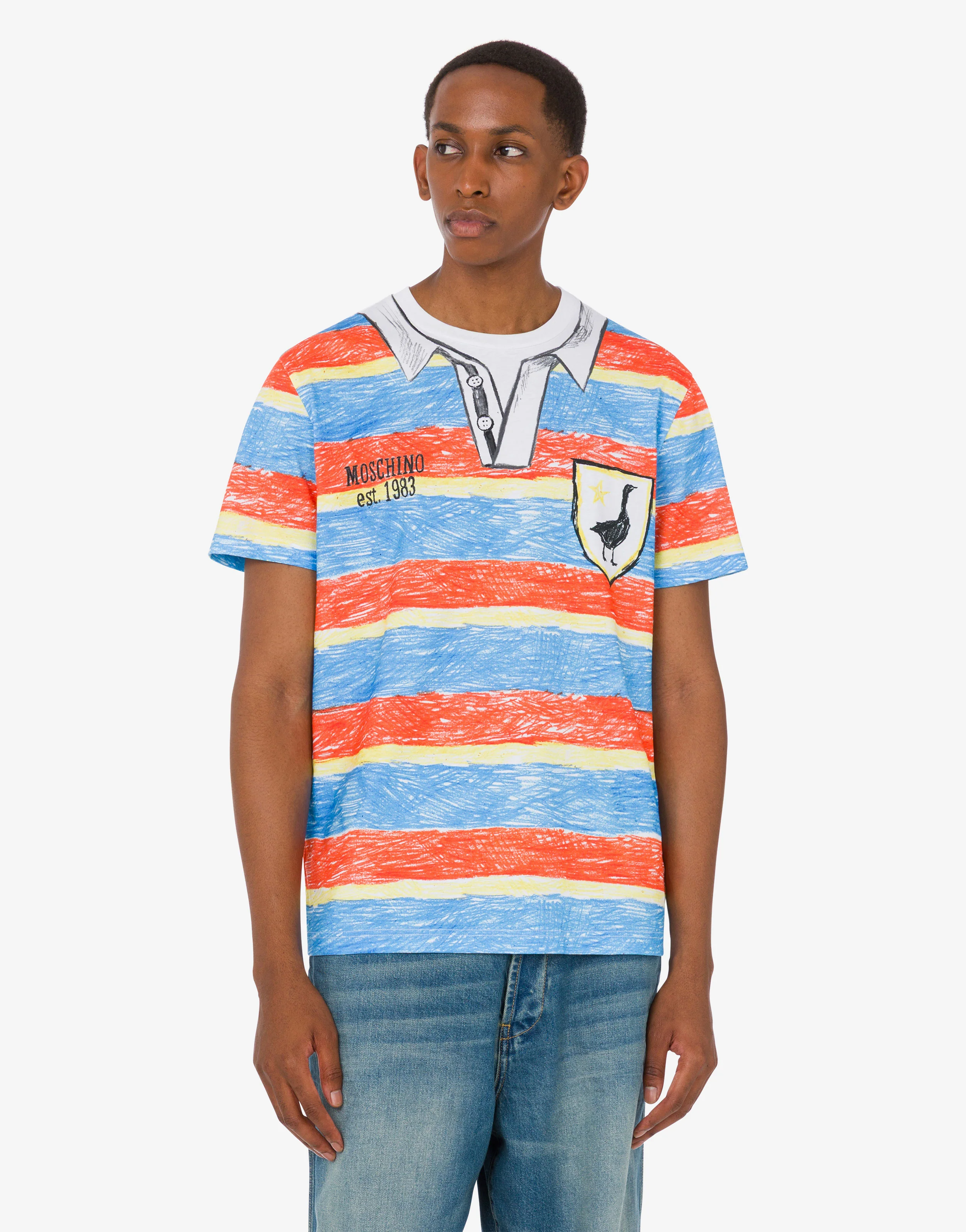 T-shirt in jersey di cotone organico stampata
