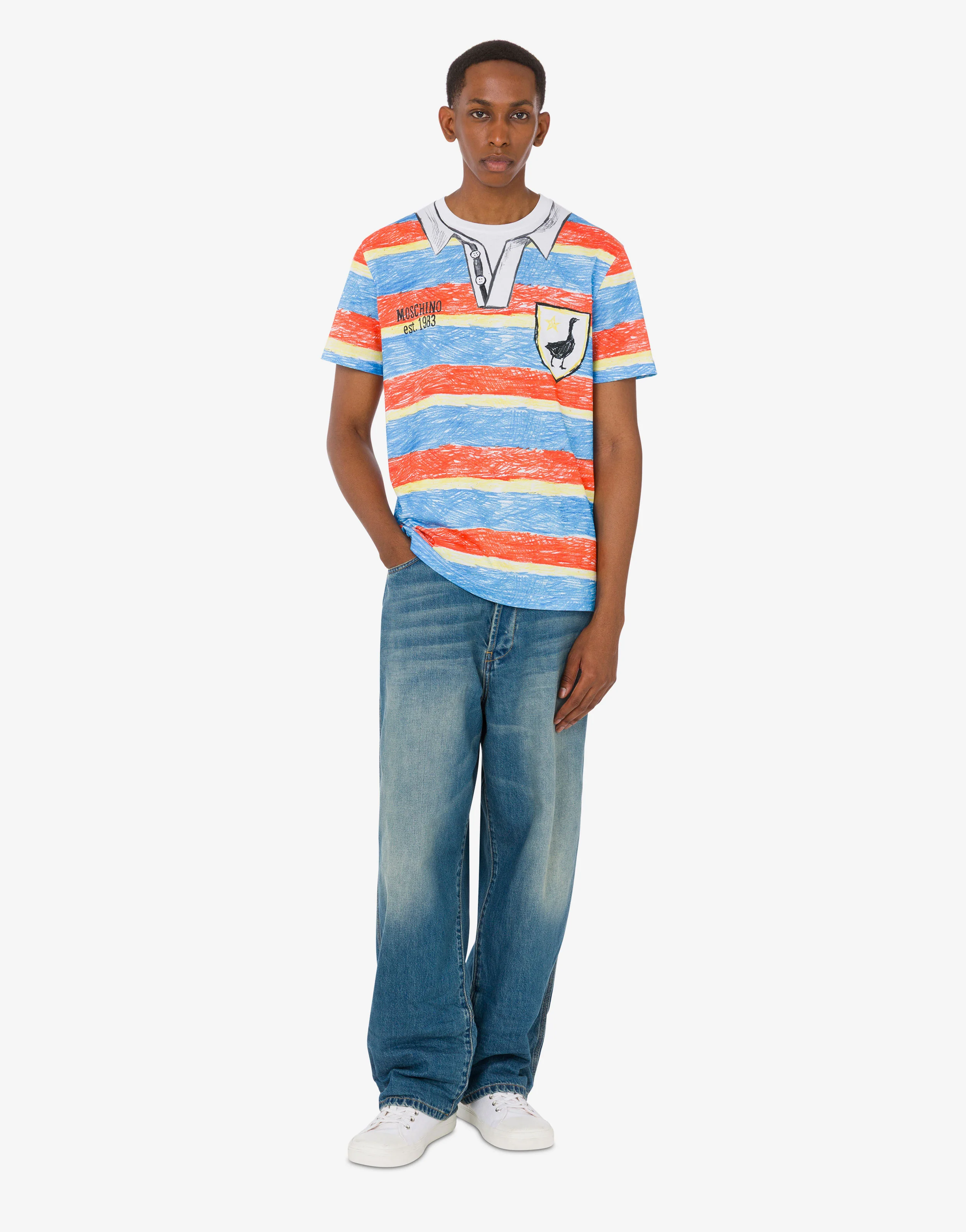 T-shirt in jersey di cotone organico stampata - Image 4