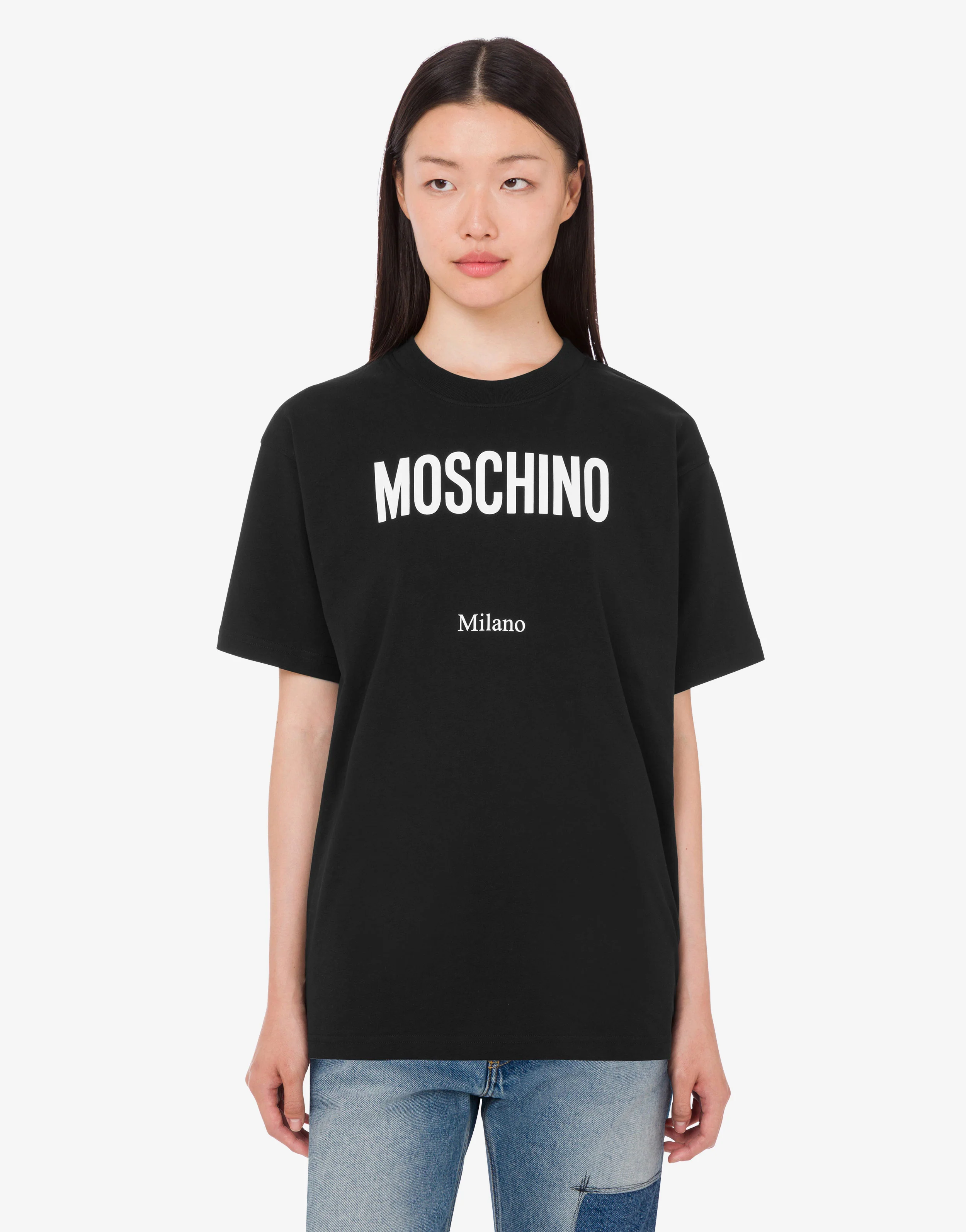 T-shirt in jersey di cotone organico stampata