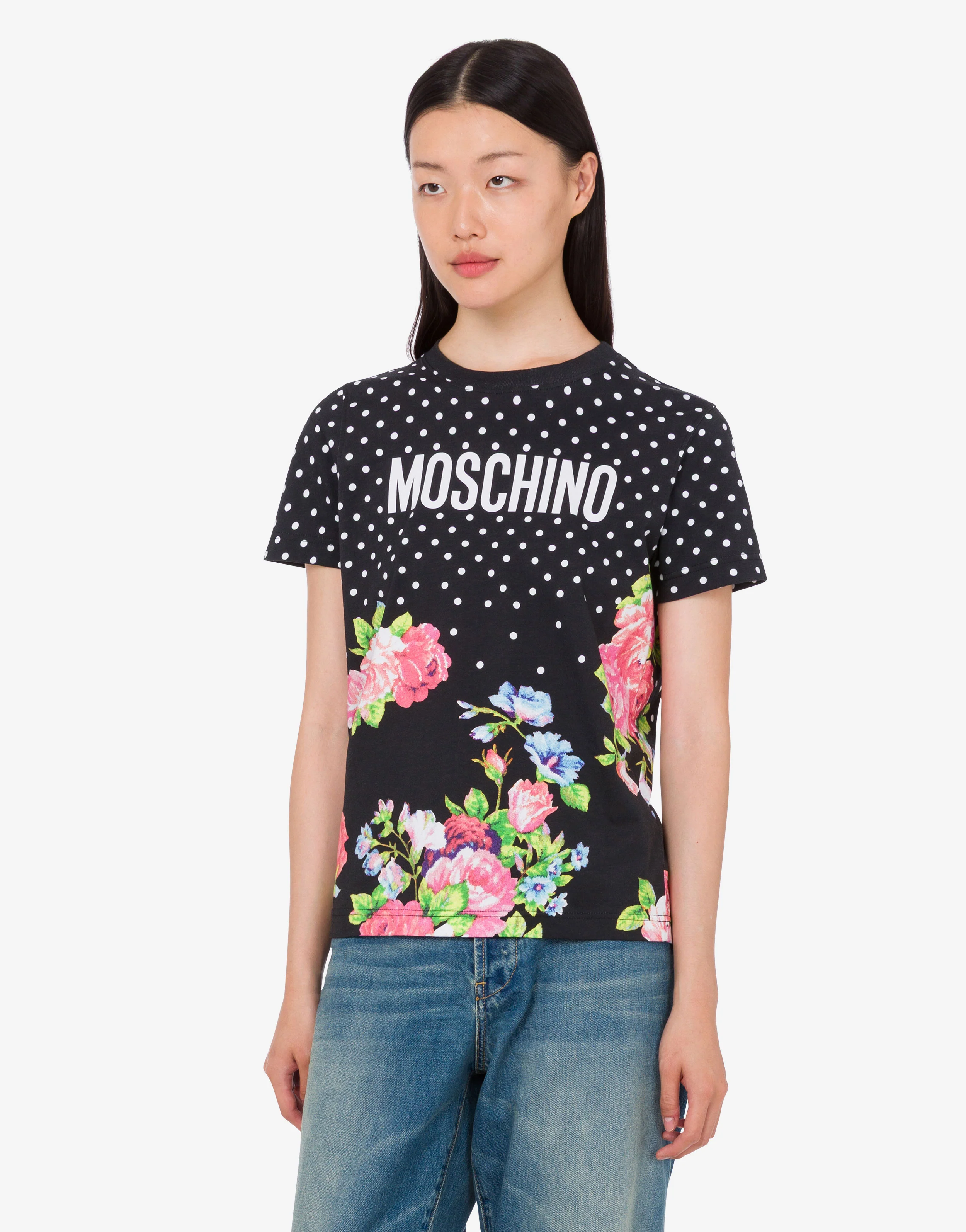 T-shirt in jersey di cotone organico stampata