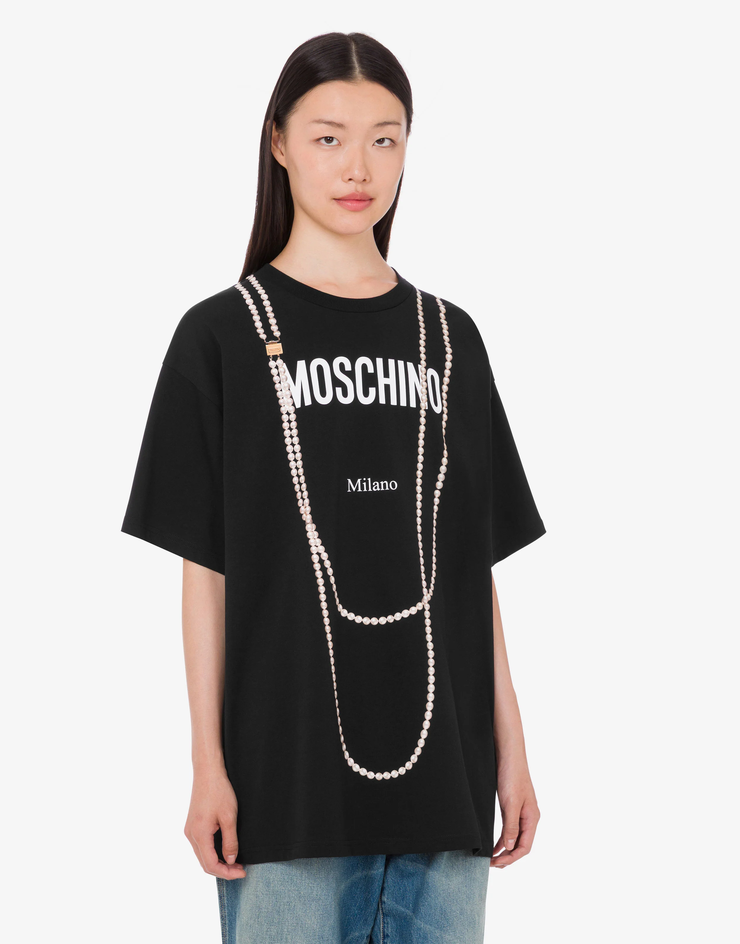T-shirt in jersey di cotone organico stampata