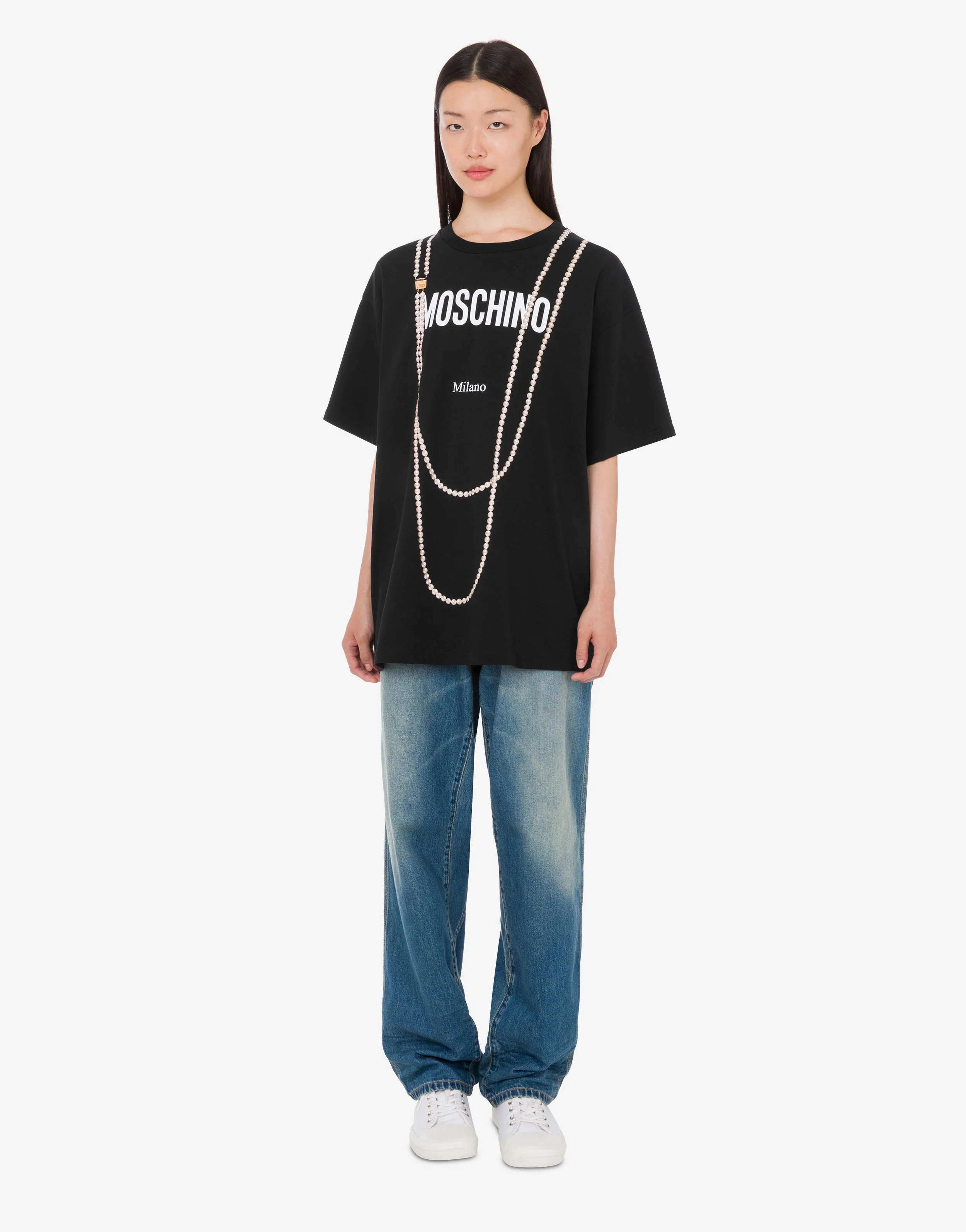 T-shirt in jersey di cotone organico stampata - Image 3
