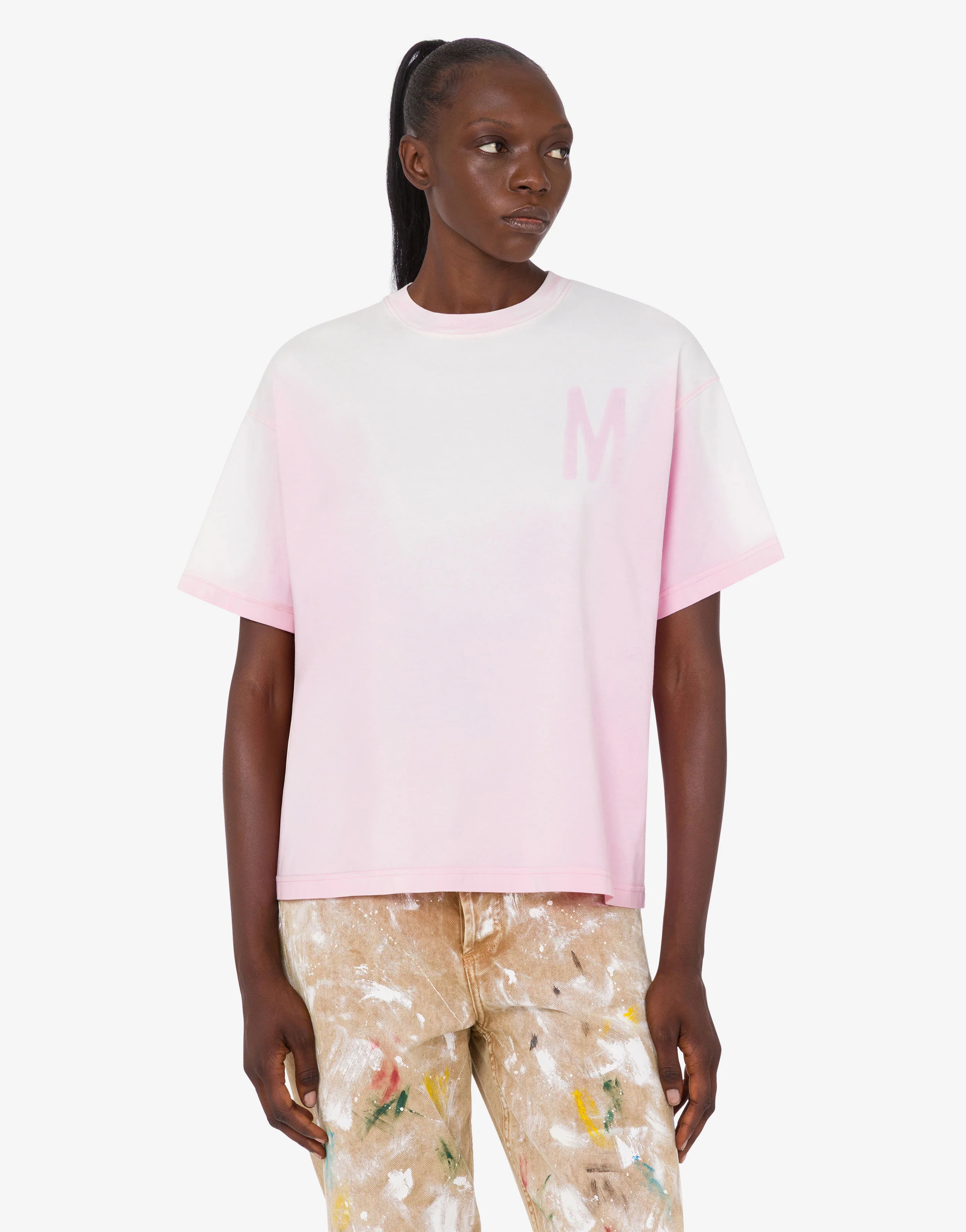 T-shirt in jersey di cotone organico stampata