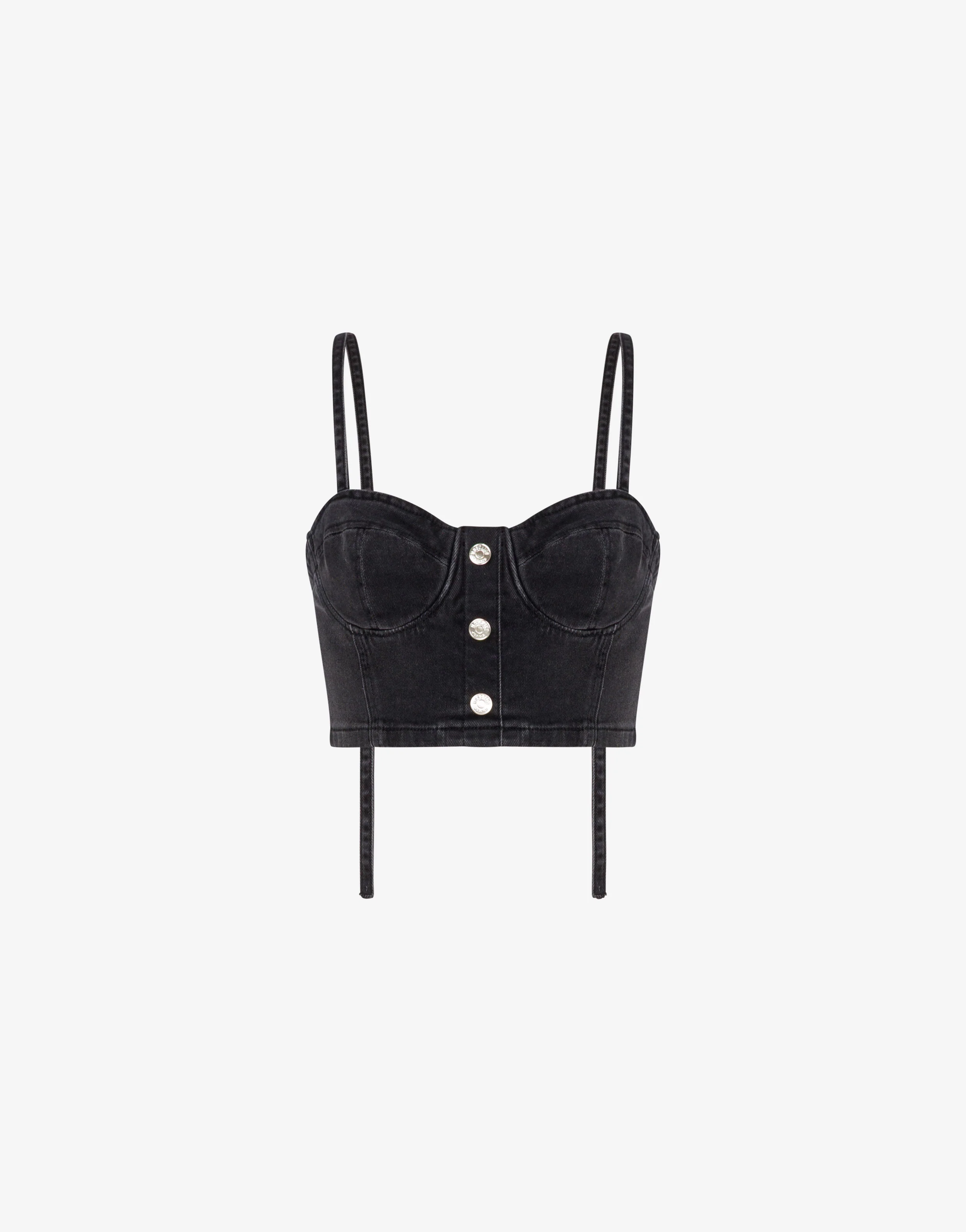 Top crop in denim stretch