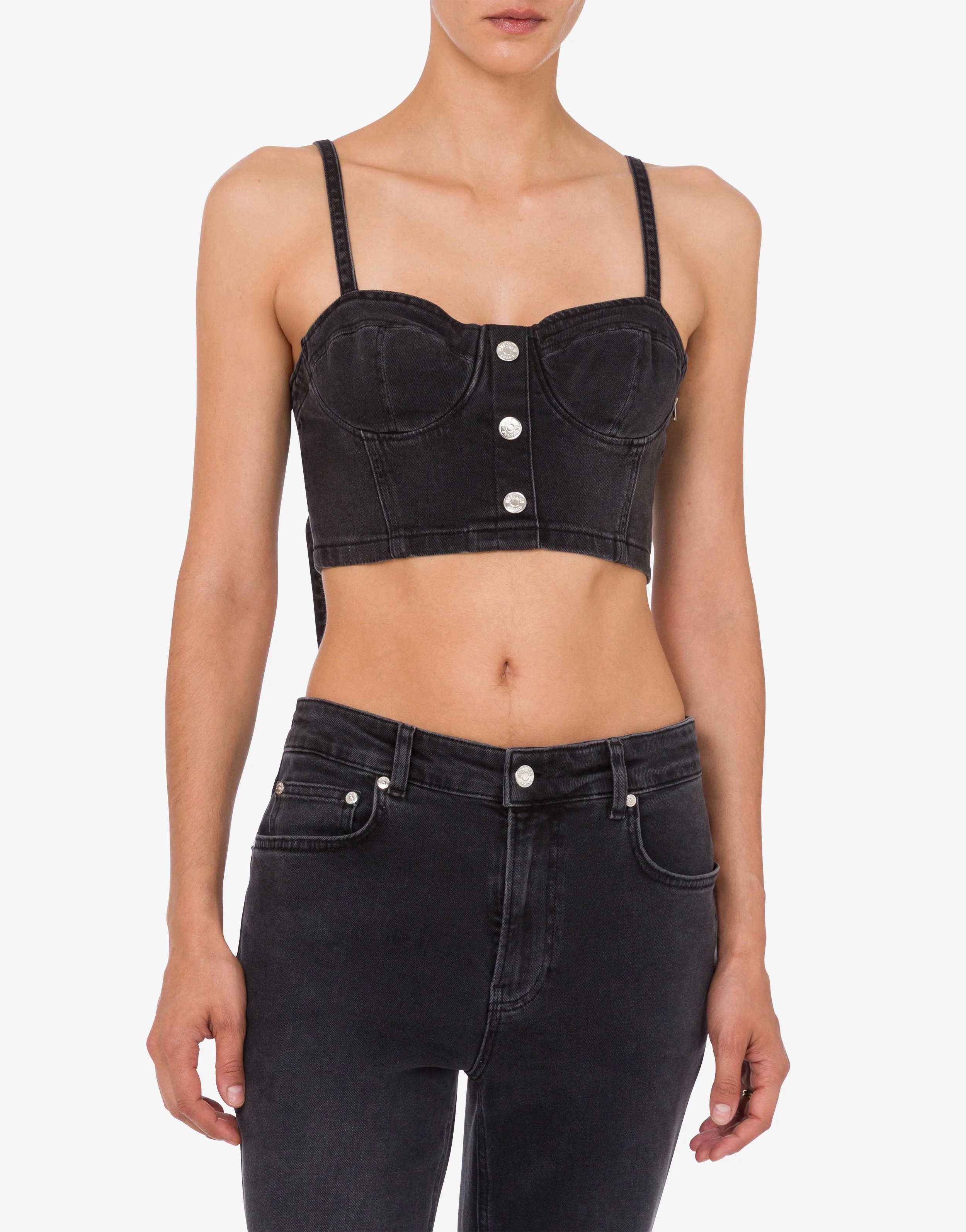Top crop in denim stretch - Image 2