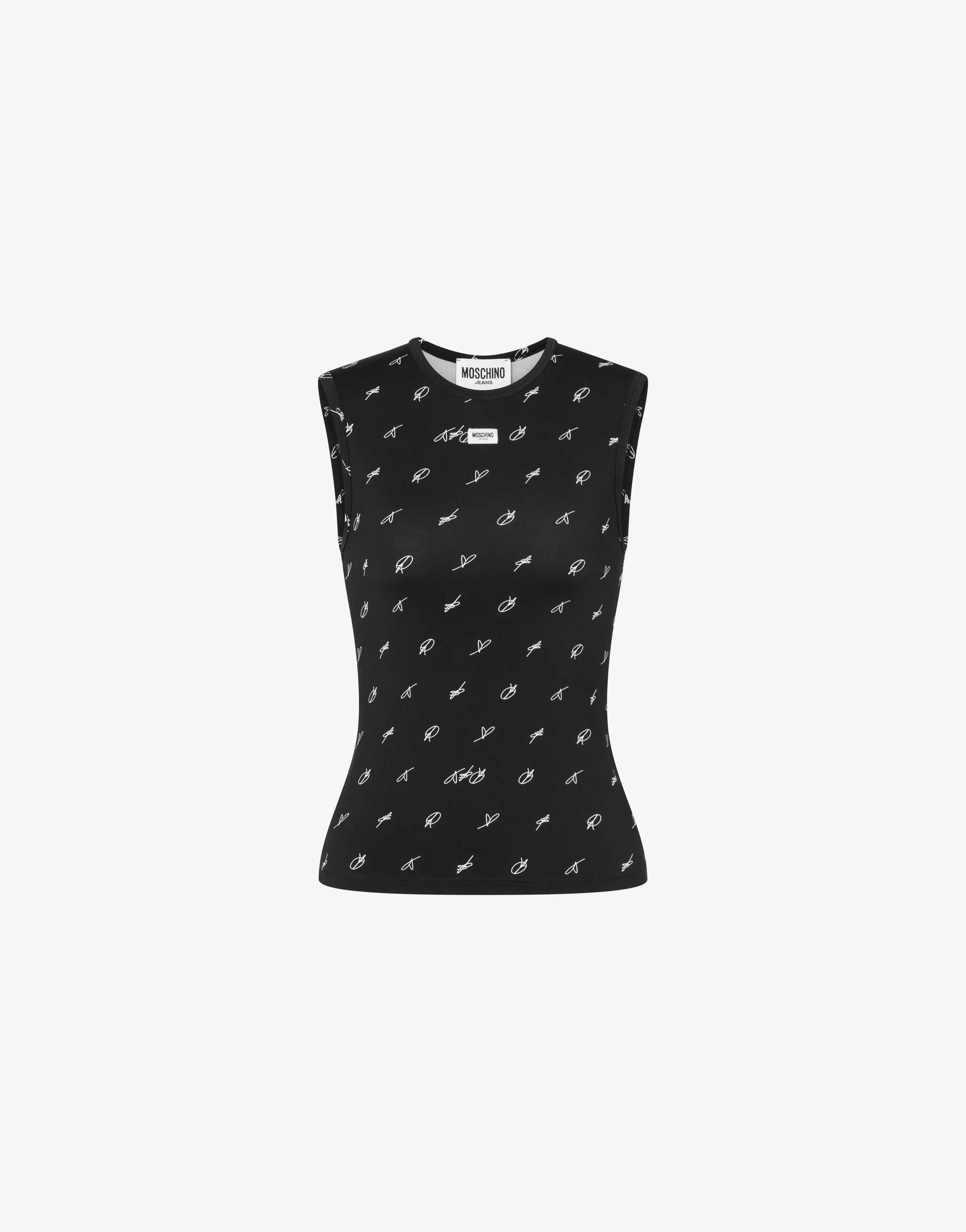 Top in jersey tecnico stampato