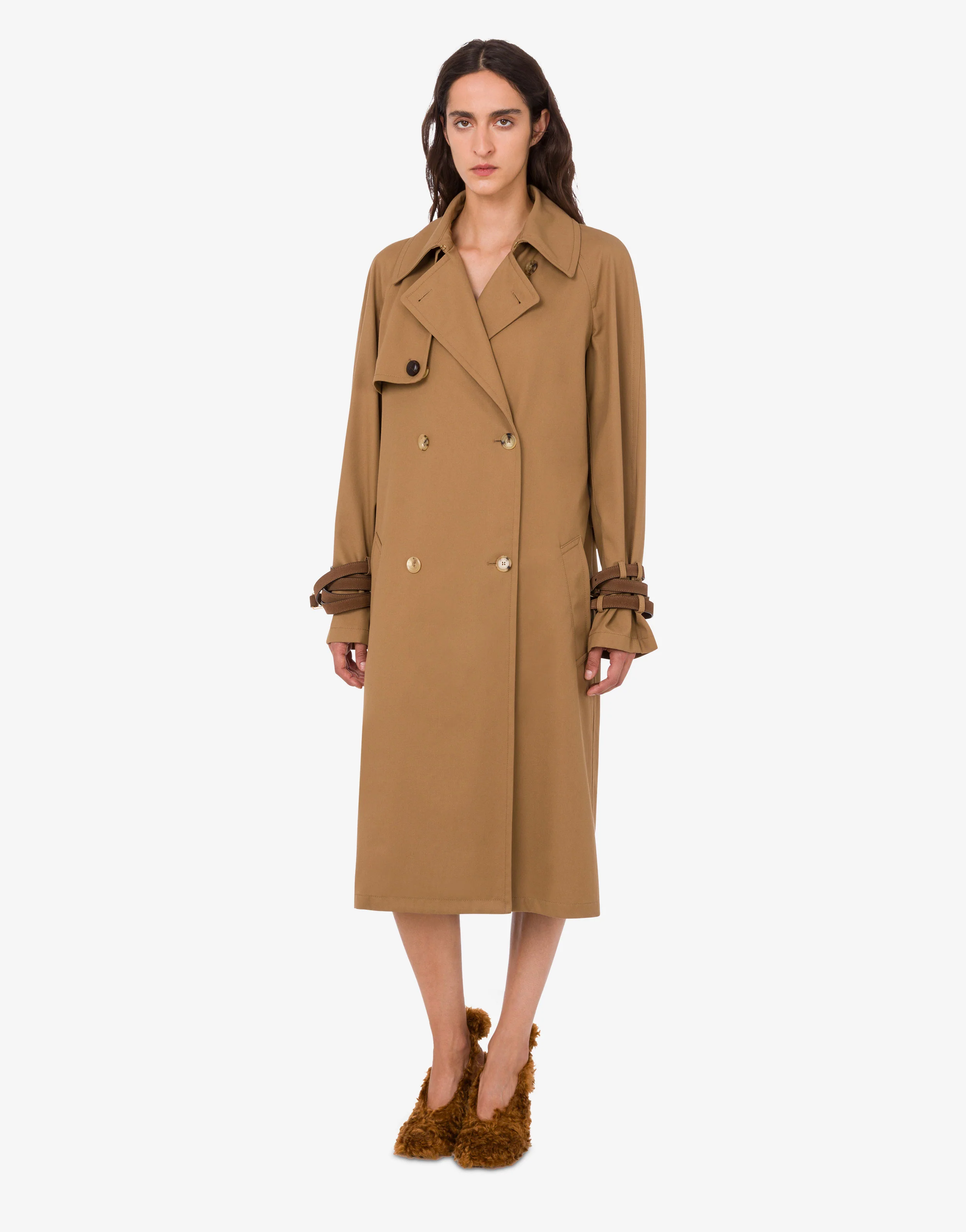 Trench in gabardina di misto cotone